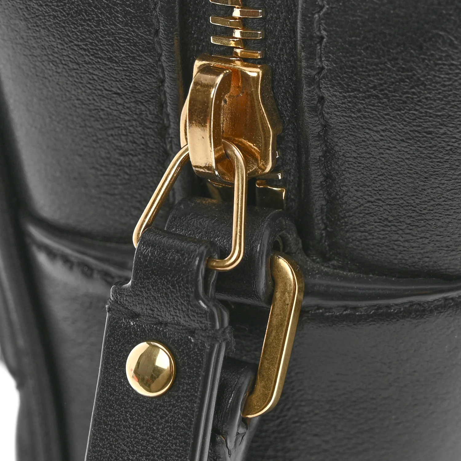 Calfskin Matelasse Monogram Lou Camera Bag Black - Image 12