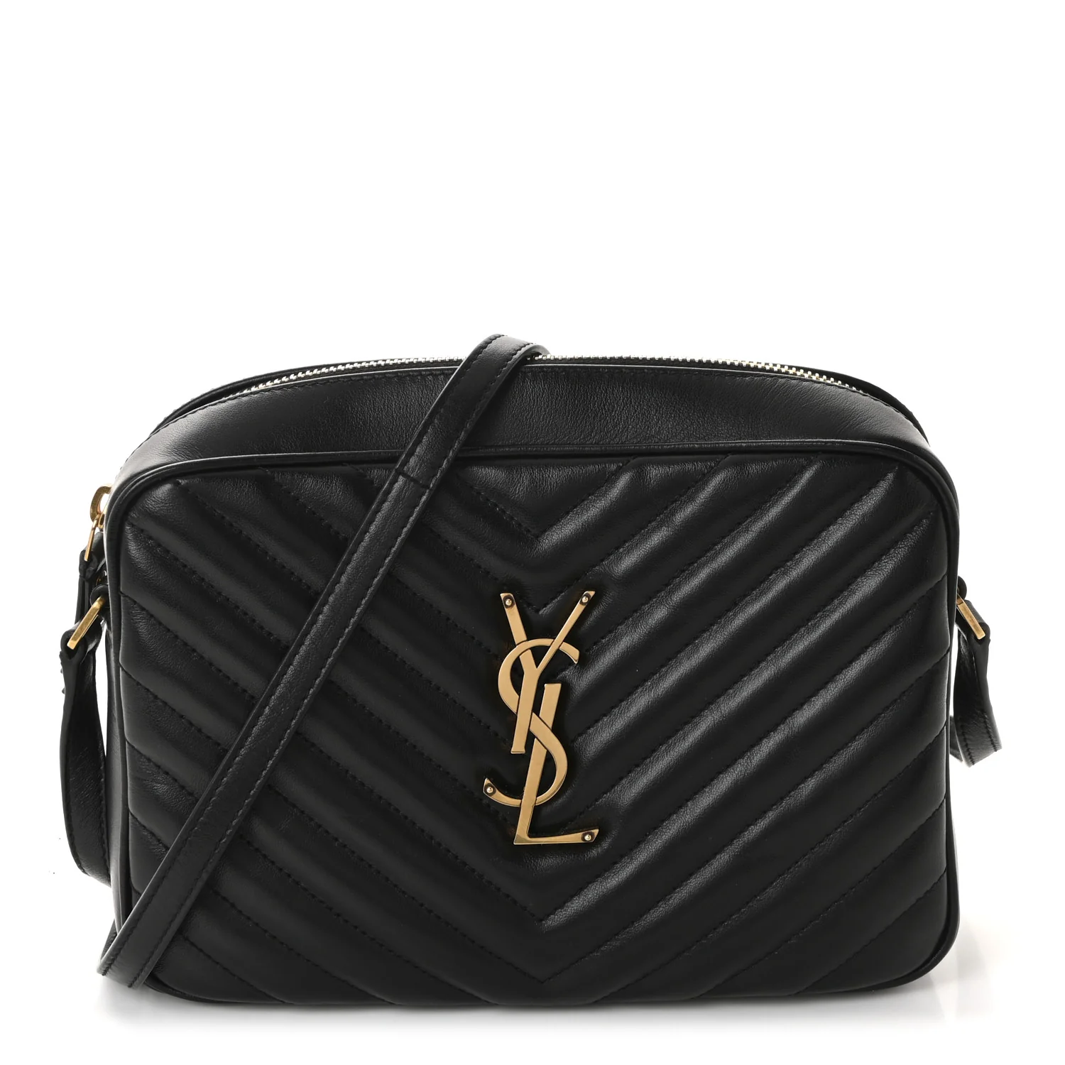 Calfskin Matelasse Monogram Lou Camera Bag Black