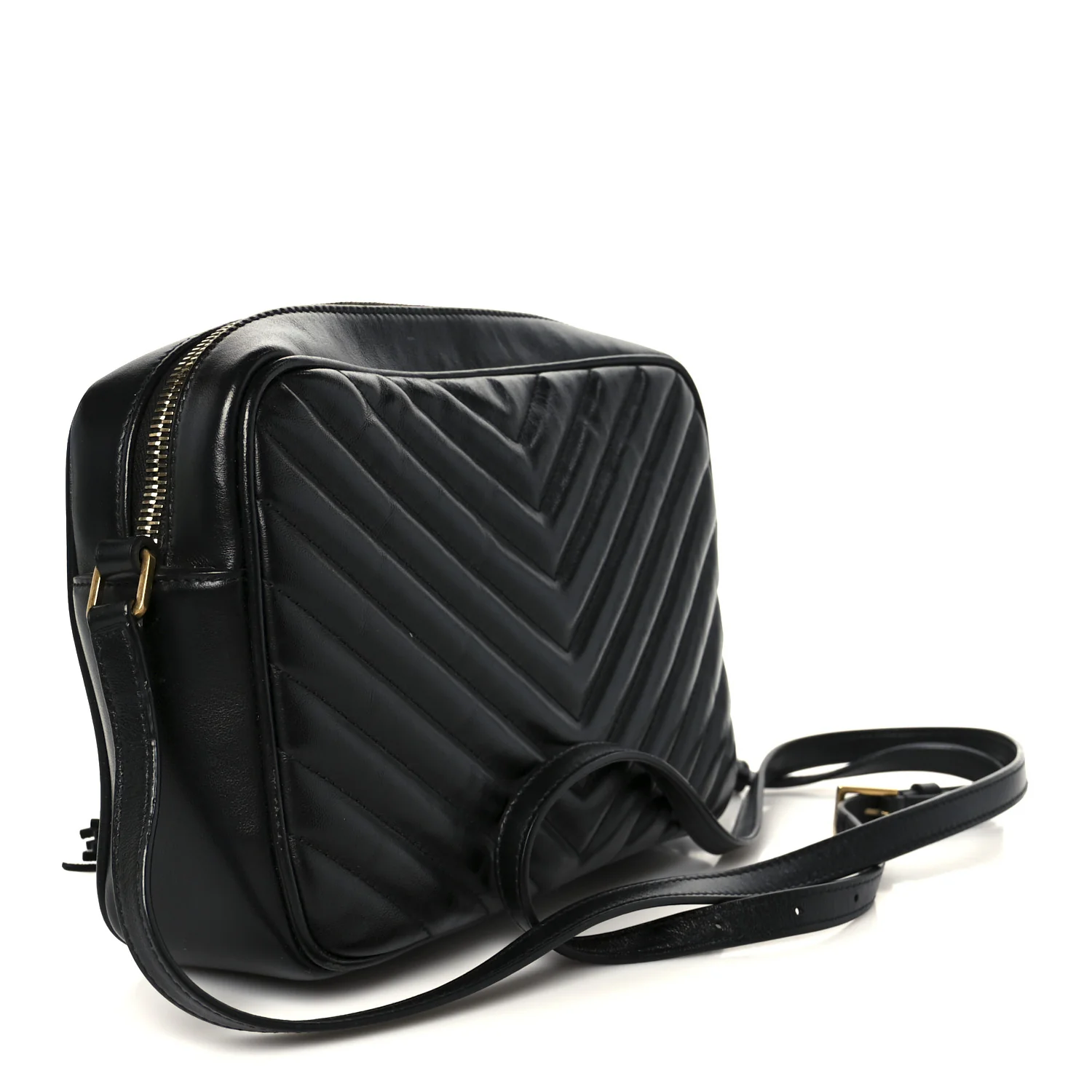 Calfskin Matelasse Monogram Lou Camera Bag Black - Image 3
