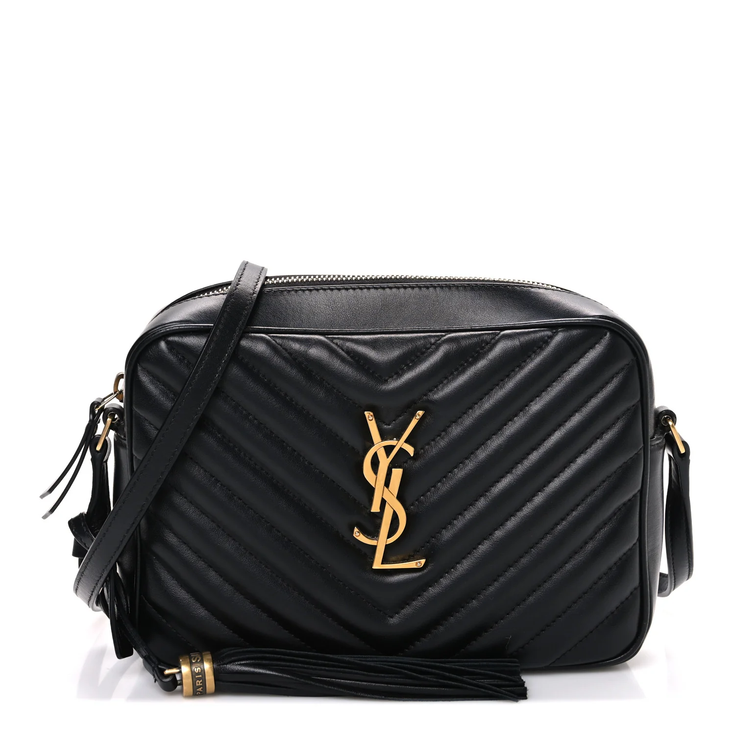 Calfskin Matelasse Monogram Lou Camera Bag Black