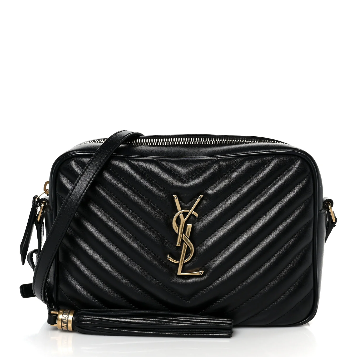 Calfskin Matelasse Monogram Lou Camera Bag Black