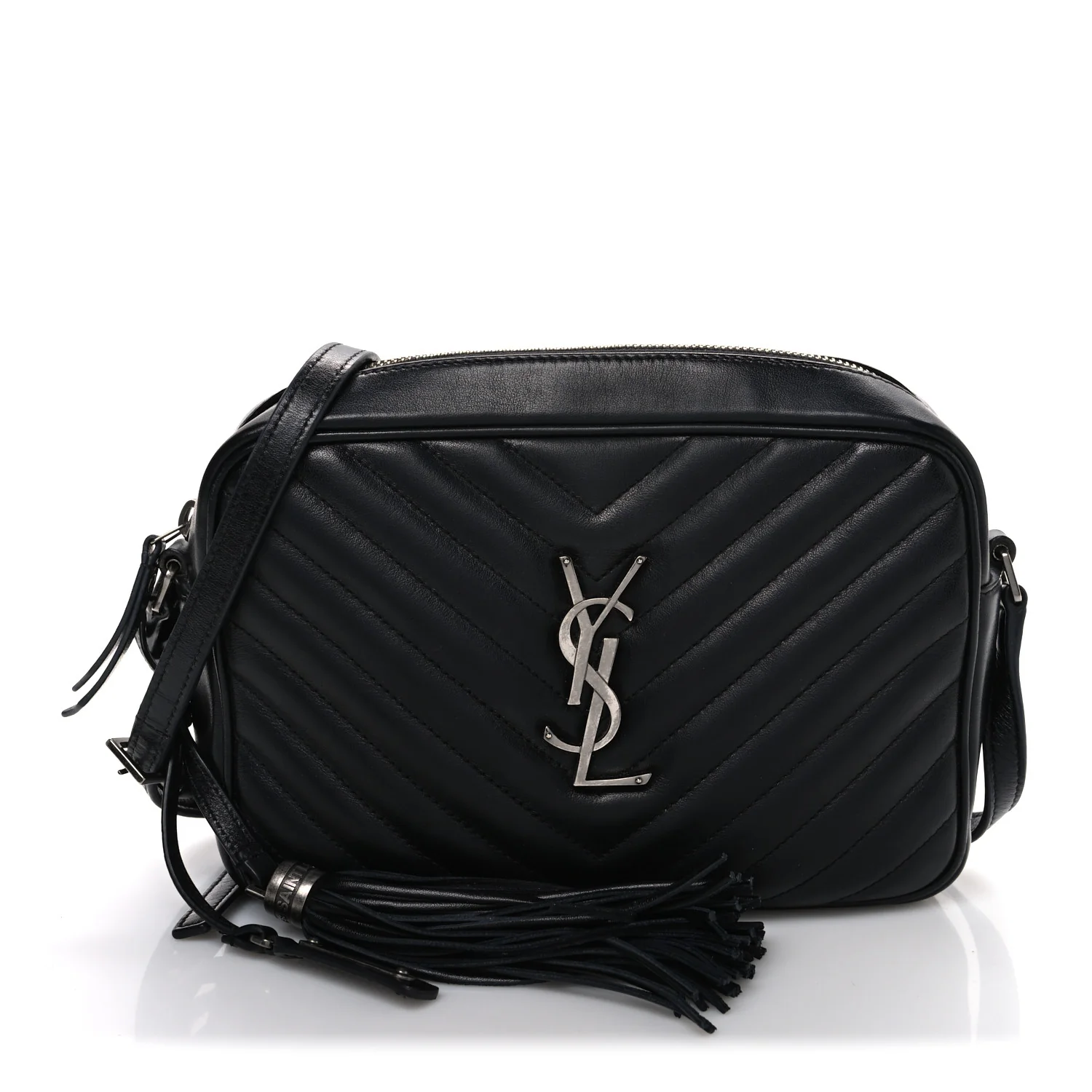 Calfskin Matelasse Monogram Lou Camera Bag Black