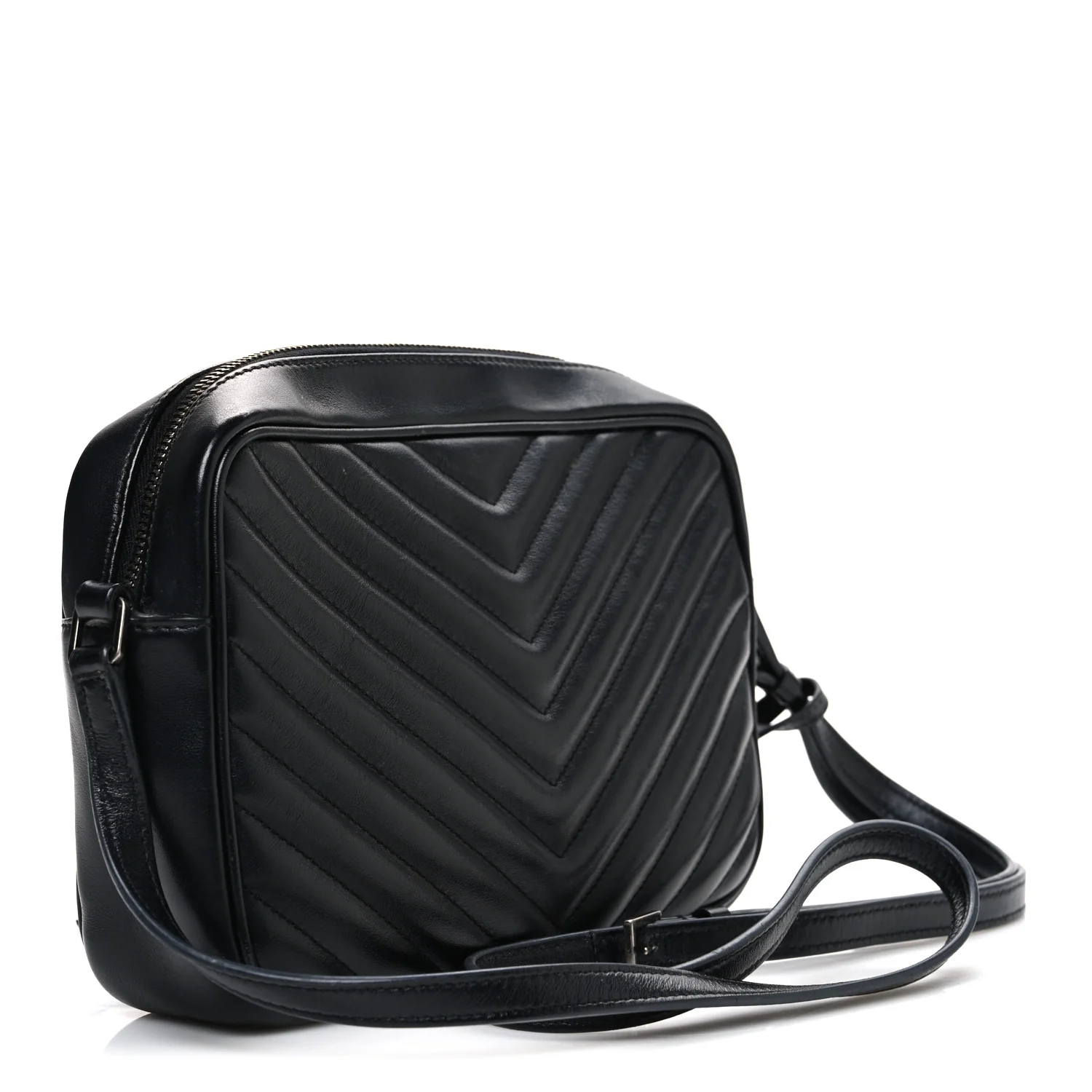 Calfskin Matelasse Monogram Lou Camera Bag Black - Image 3