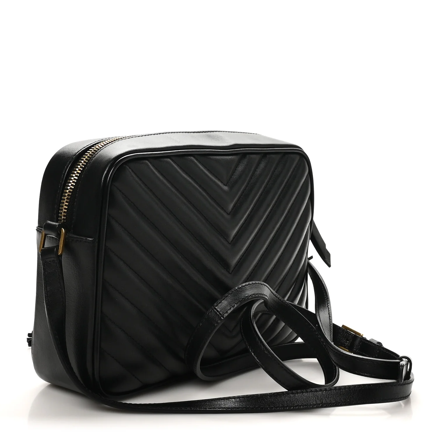 Calfskin Matelasse Monogram Lou Camera Bag Black - Image 3