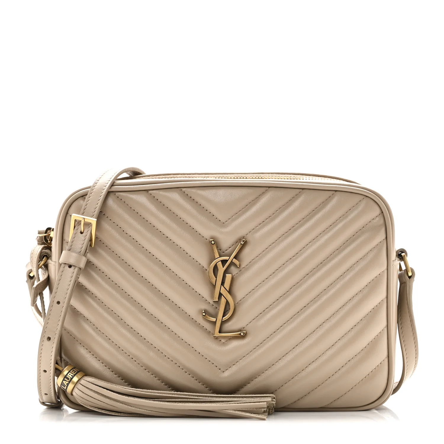 Calfskin Matelasse Monogram Lou Camera Bag Dark Beige