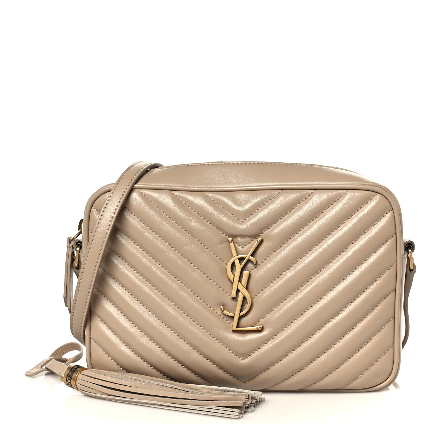 Calfskin Matelasse Monogram Lou Camera Bag Dark Beige