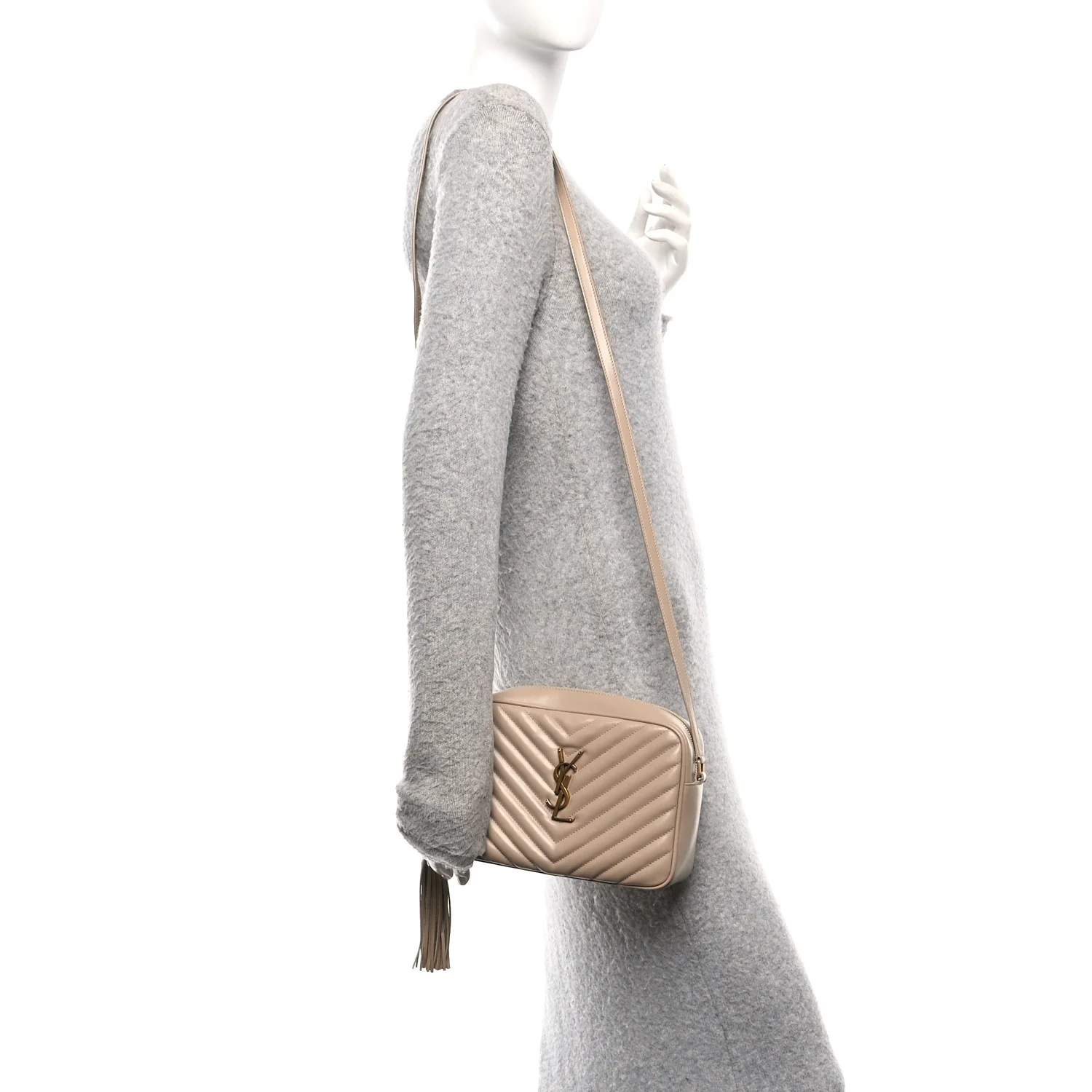 Calfskin Matelasse Monogram Lou Camera Bag Dark Beige - Image 2