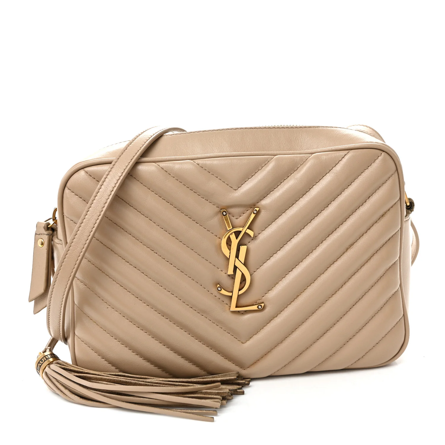 Calfskin Matelasse Monogram Lou Camera Bag Dark Beige