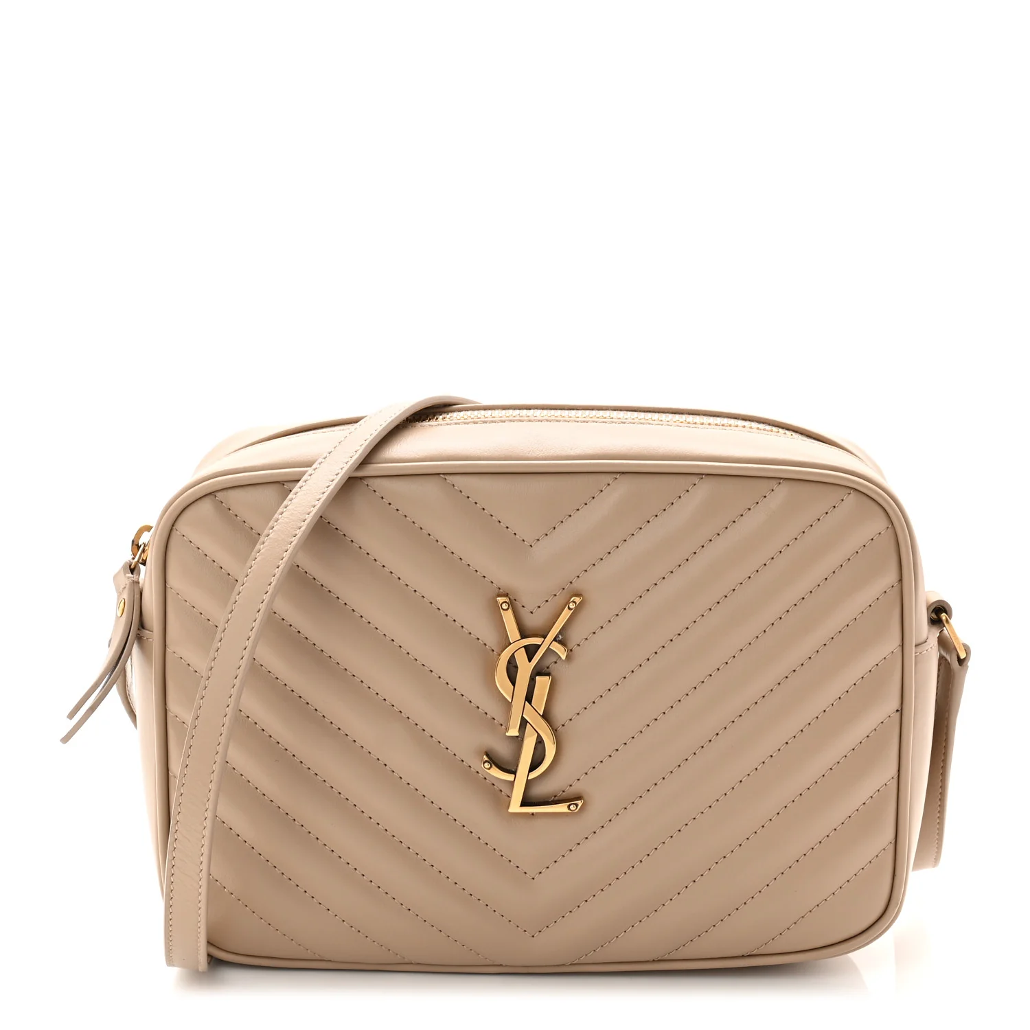 Calfskin Matelasse Monogram Lou Camera Bag Dark Beige