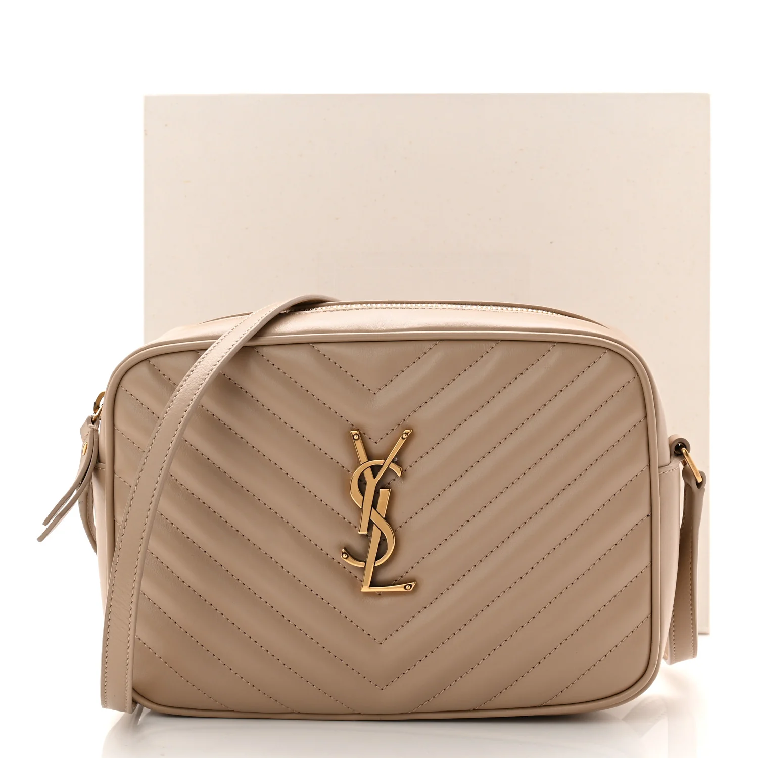 Calfskin Matelasse Monogram Lou Camera Bag Dark Beige - Image 13