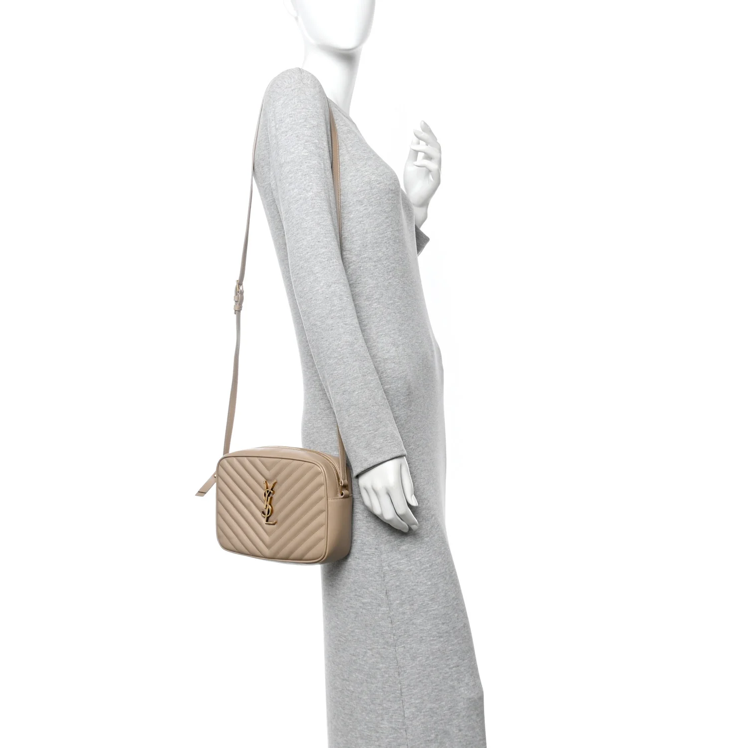Calfskin Matelasse Monogram Lou Camera Bag Dark Beige - Image 2