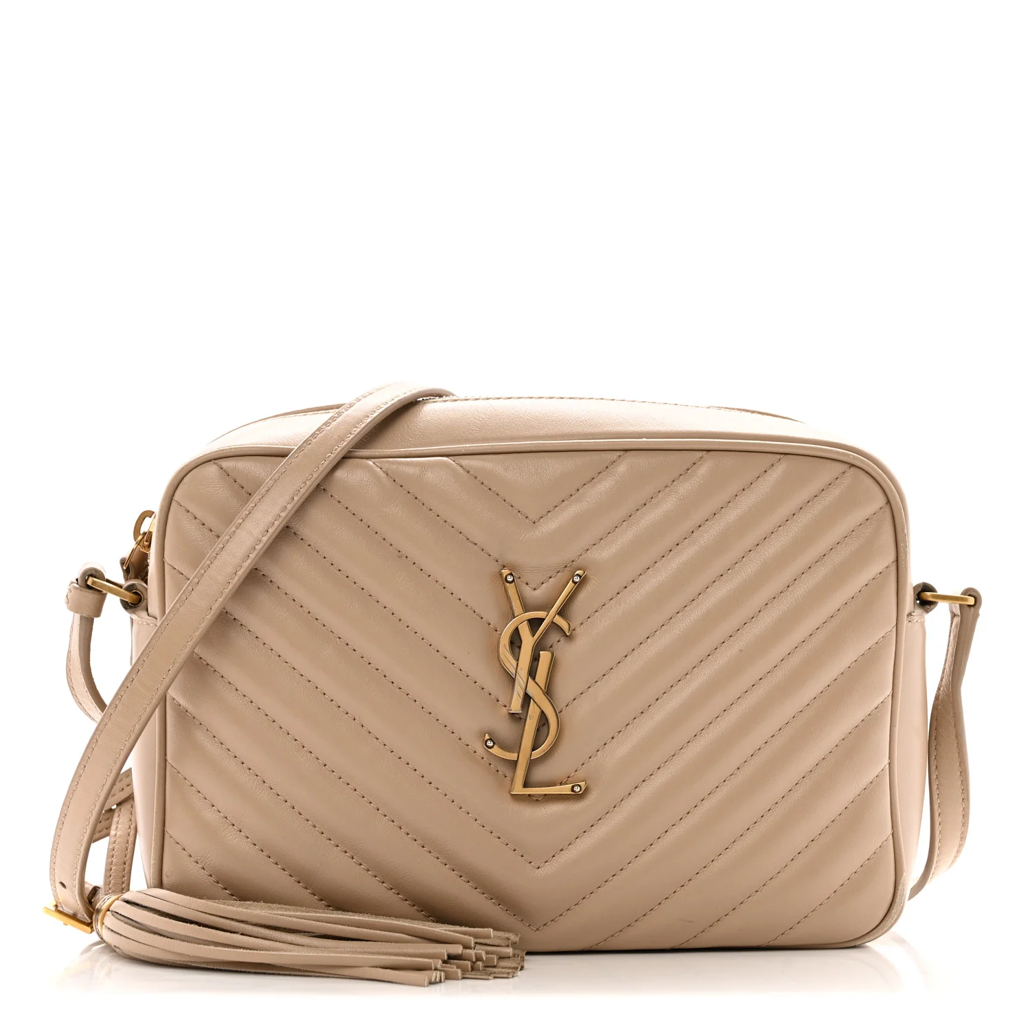 Calfskin Matelasse Monogram Lou Camera Bag Nude Powder