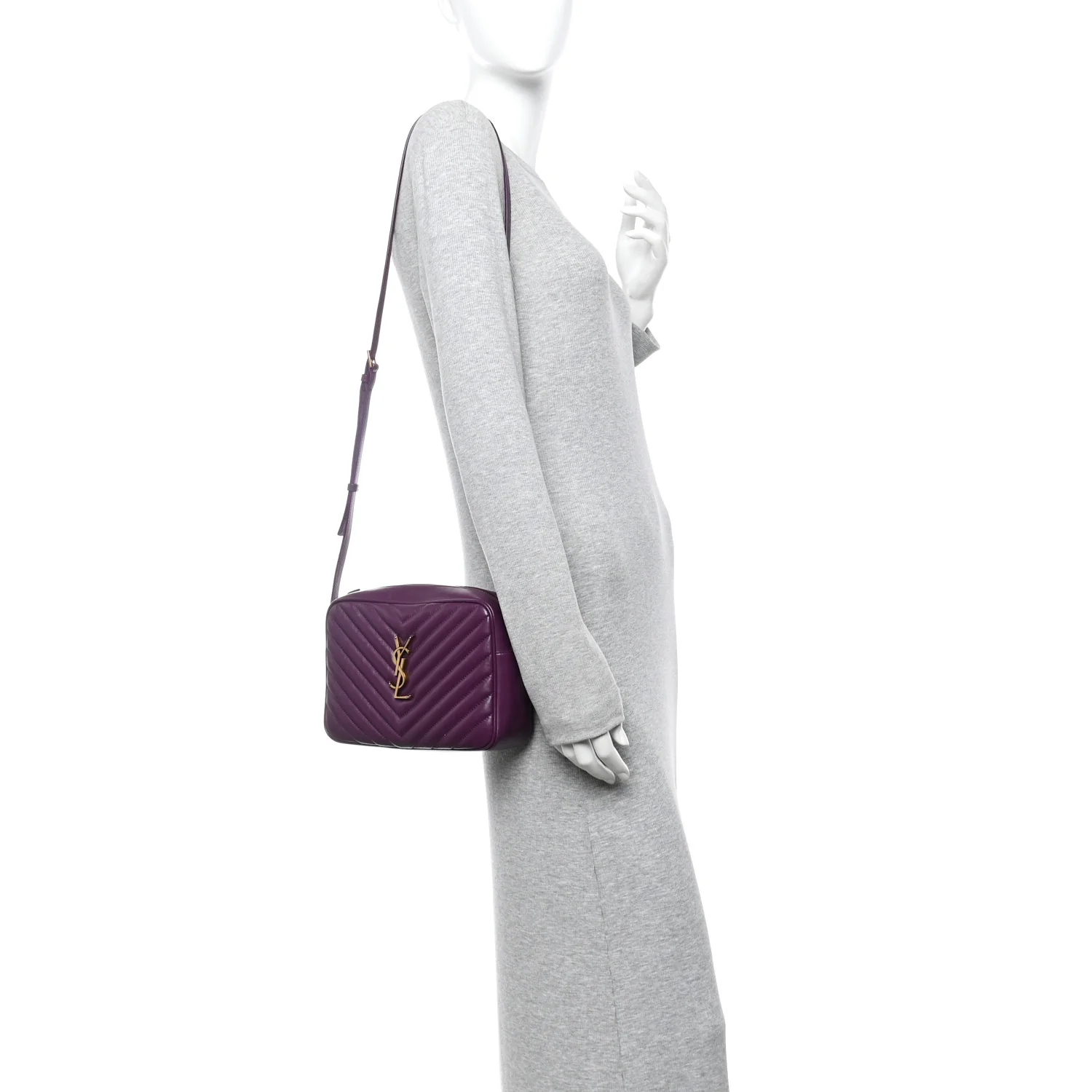 Calfskin Matelasse Monogram Lou Camera Bag Purple - Image 2