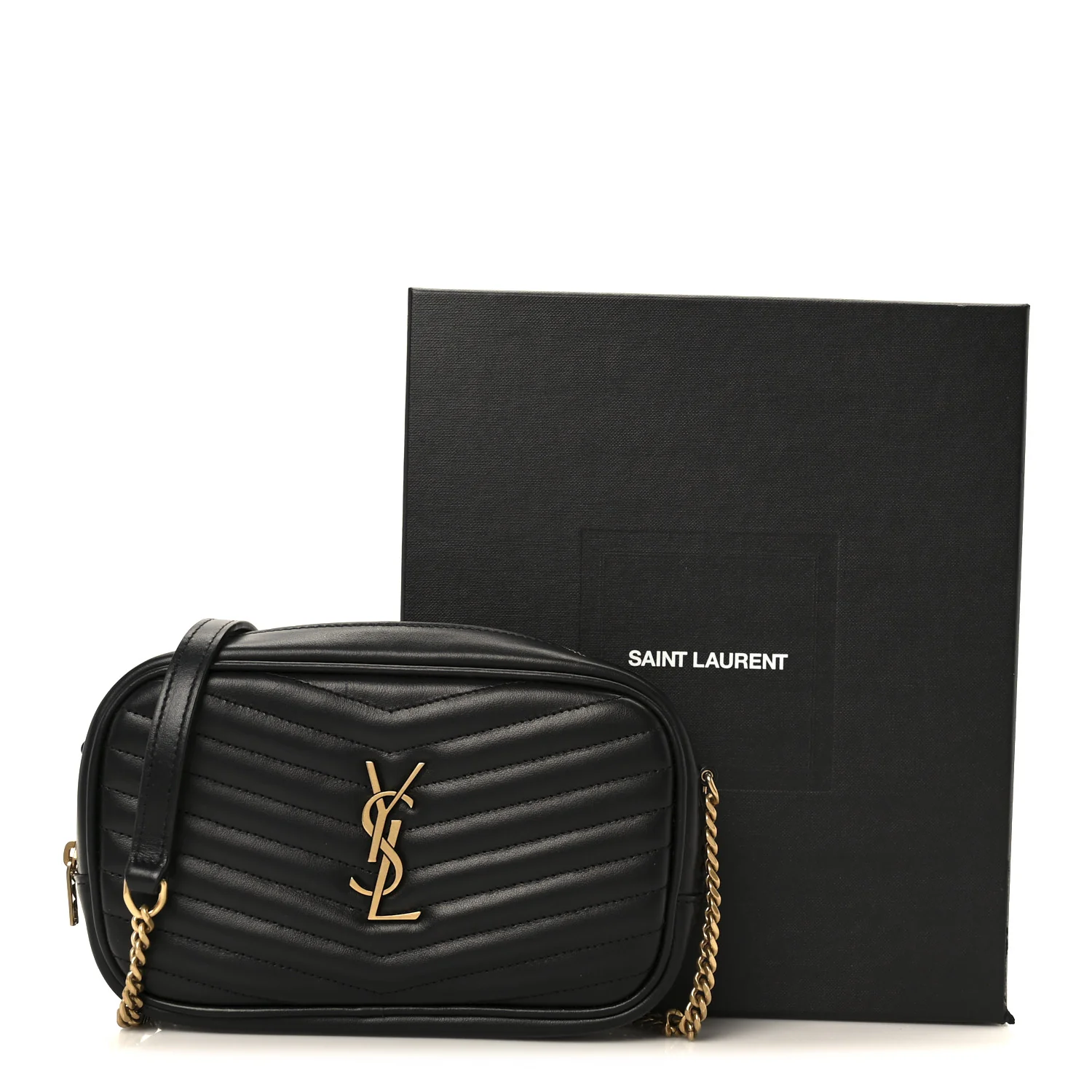 Calfskin Matelasse Monogram Mini Lou Camera Bag Black - Image 11