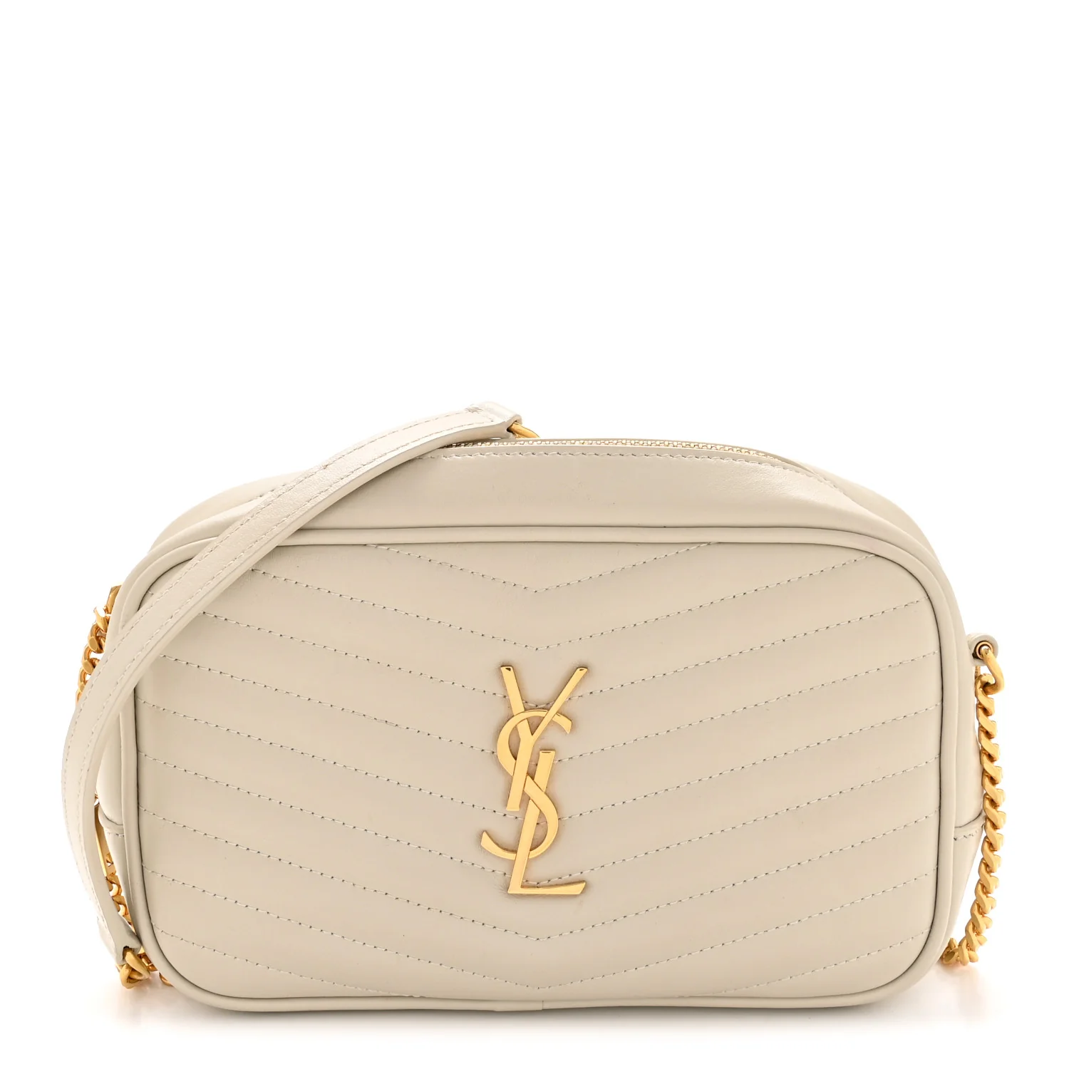 Calfskin Matelasse Monogram Mini Lou Camera Bag Crema Soft