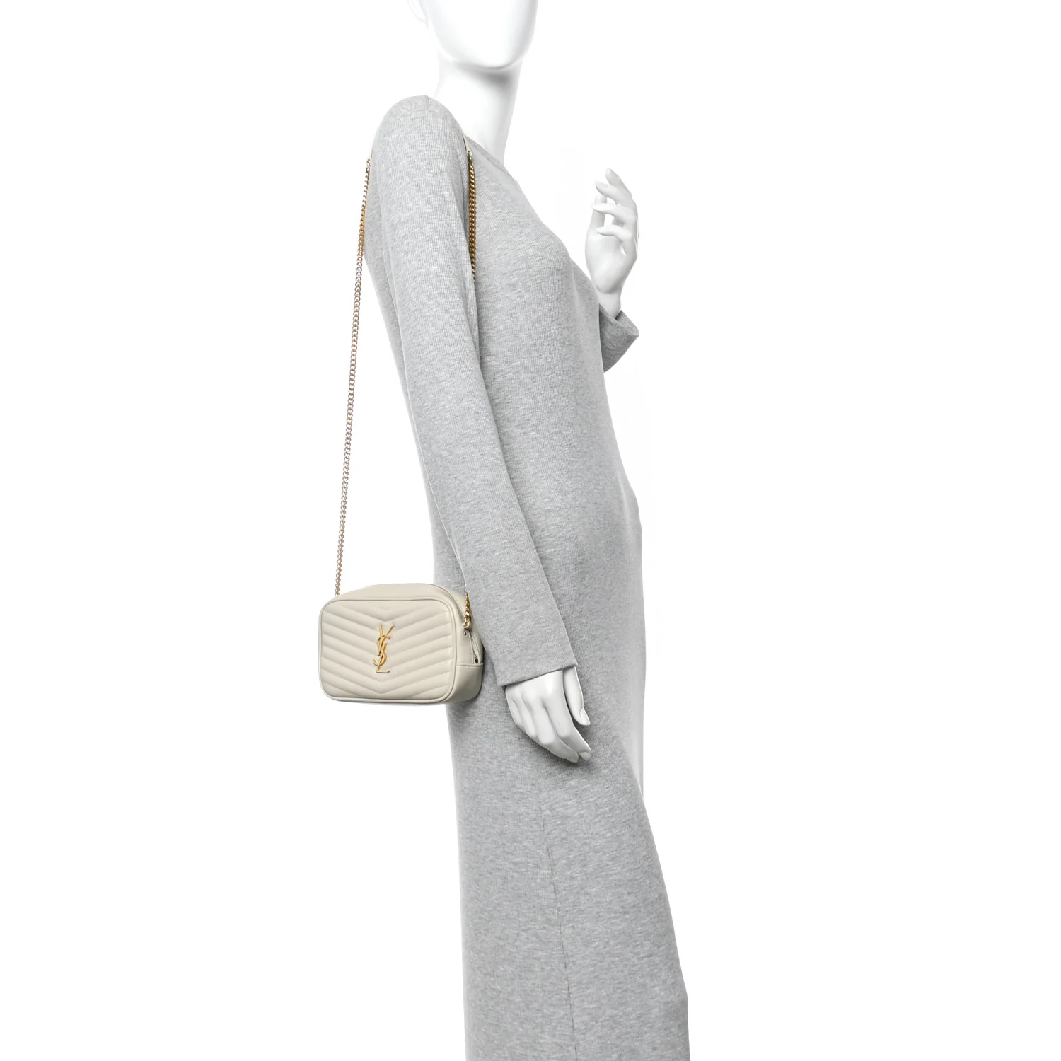 Calfskin Matelasse Monogram Mini Lou Camera Bag Crema Soft - Image 2