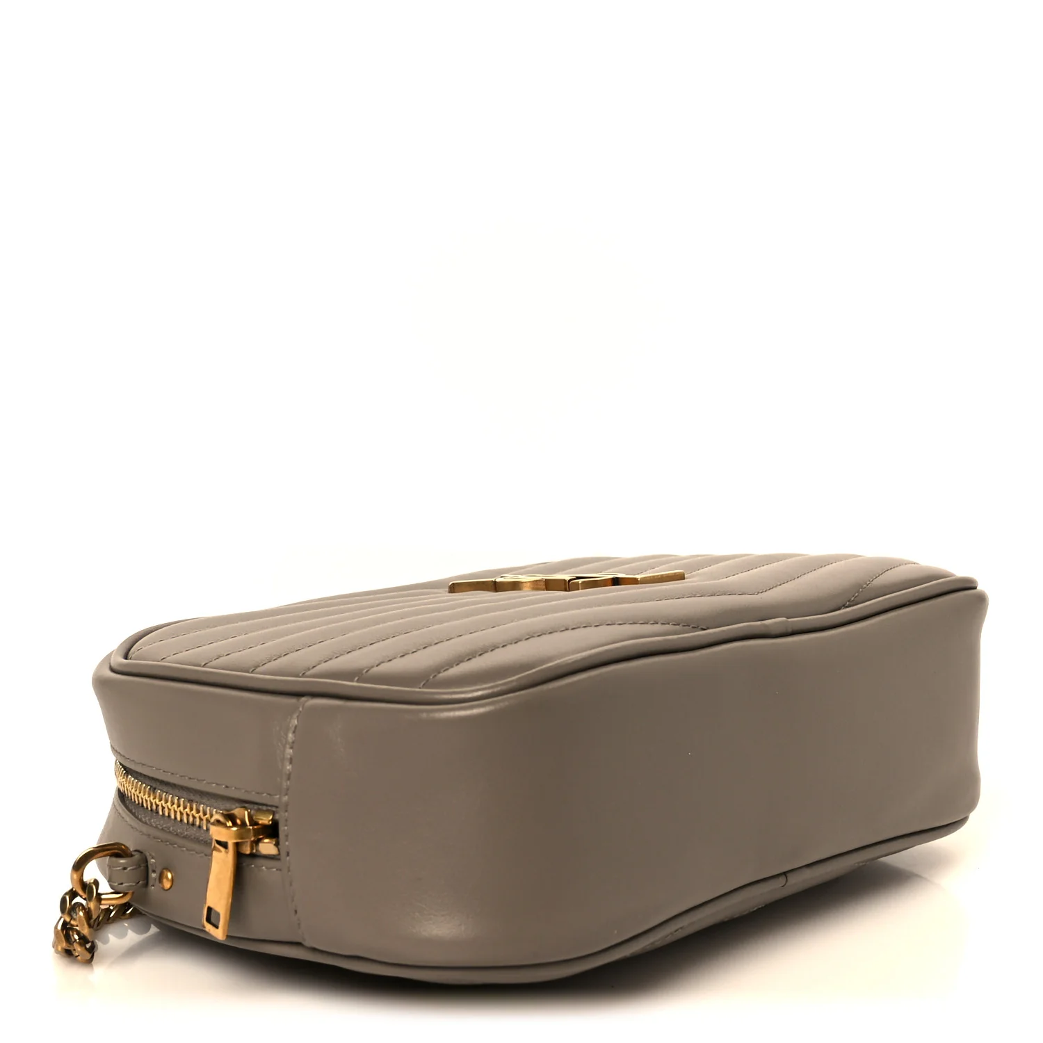 Calfskin Matelasse Monogram Mini Lou Camera Bag Greyish Brown - Image 4