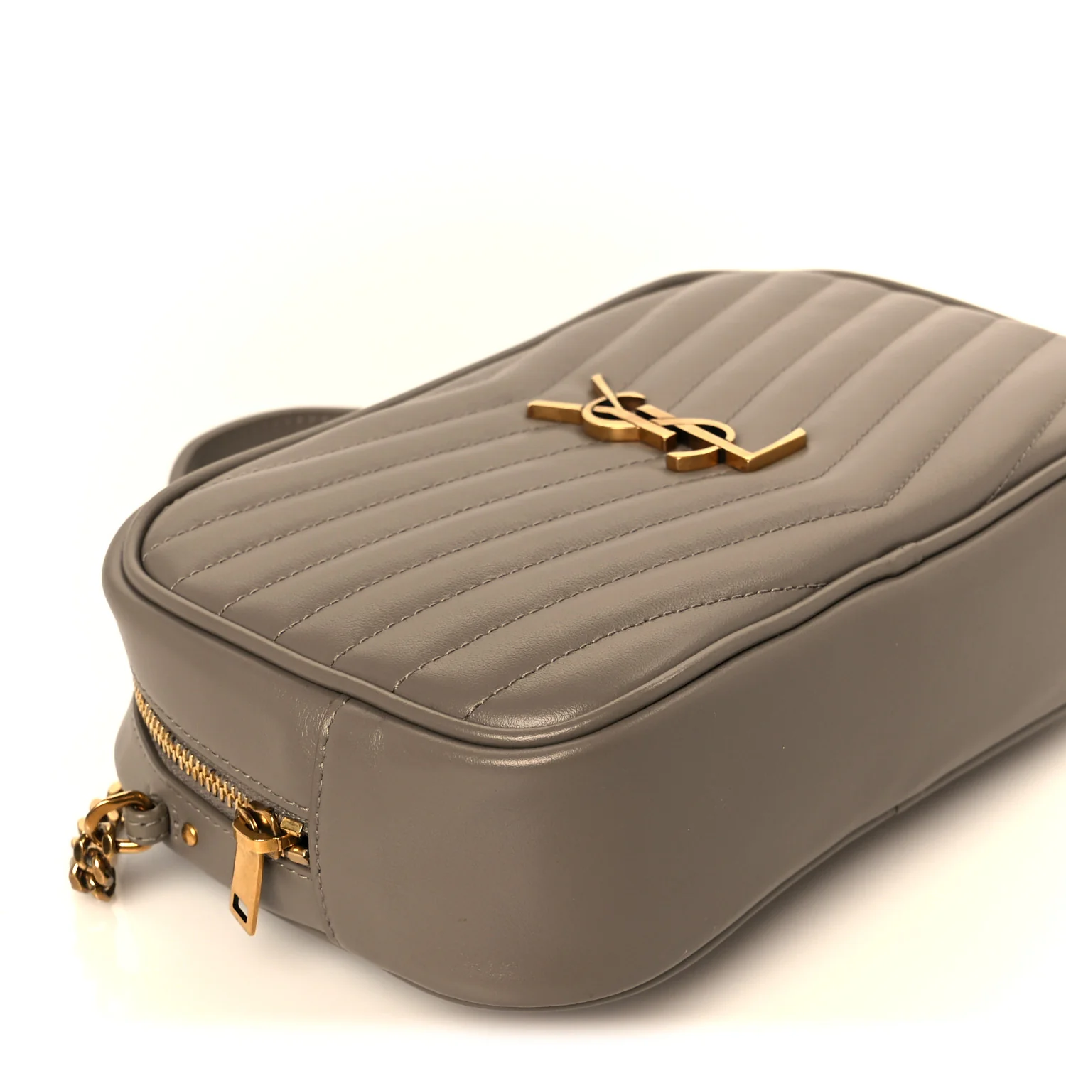 Calfskin Matelasse Monogram Mini Lou Camera Bag Greyish Brown - Image 8