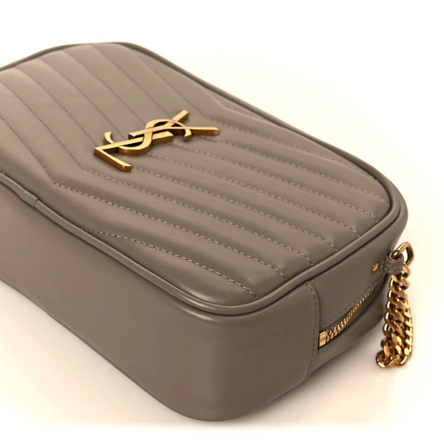 Calfskin Matelasse Monogram Mini Lou Camera Bag Greyish Brown - Image 9