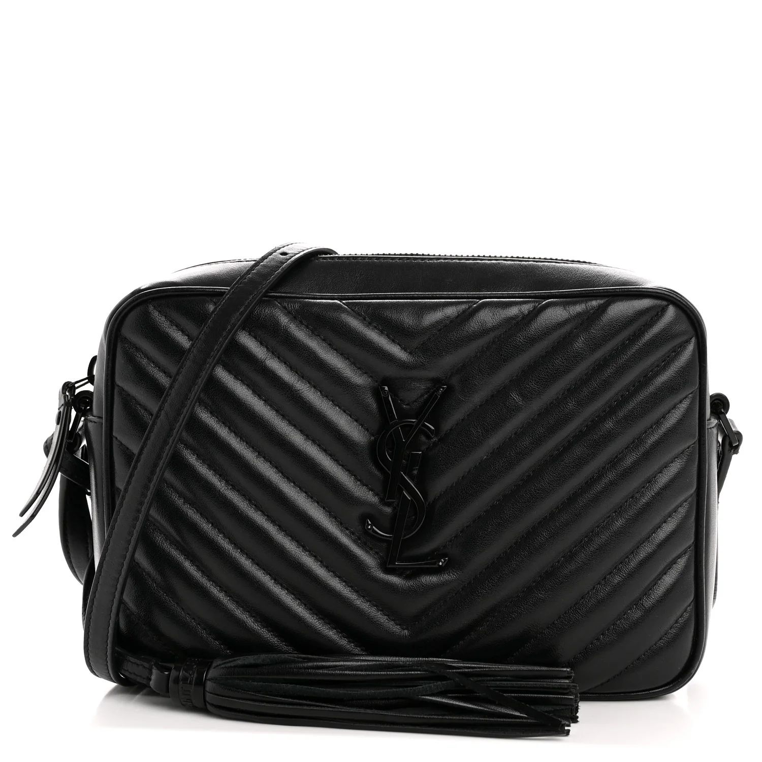 Calfskin Matelasse Monogram Monochrome Lou Camera Bag Black