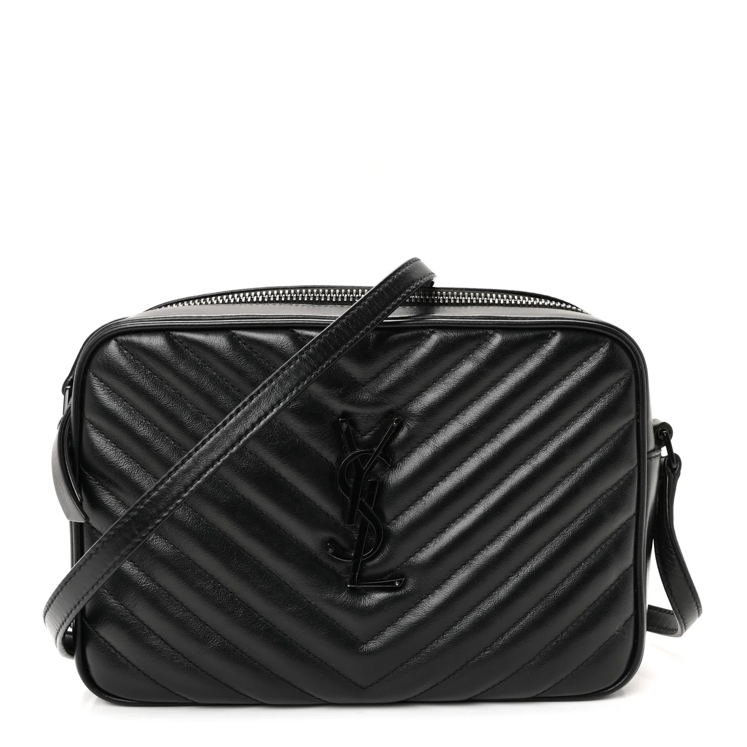 Calfskin Matelasse Monogram Monochrome Lou Camera Bag Black