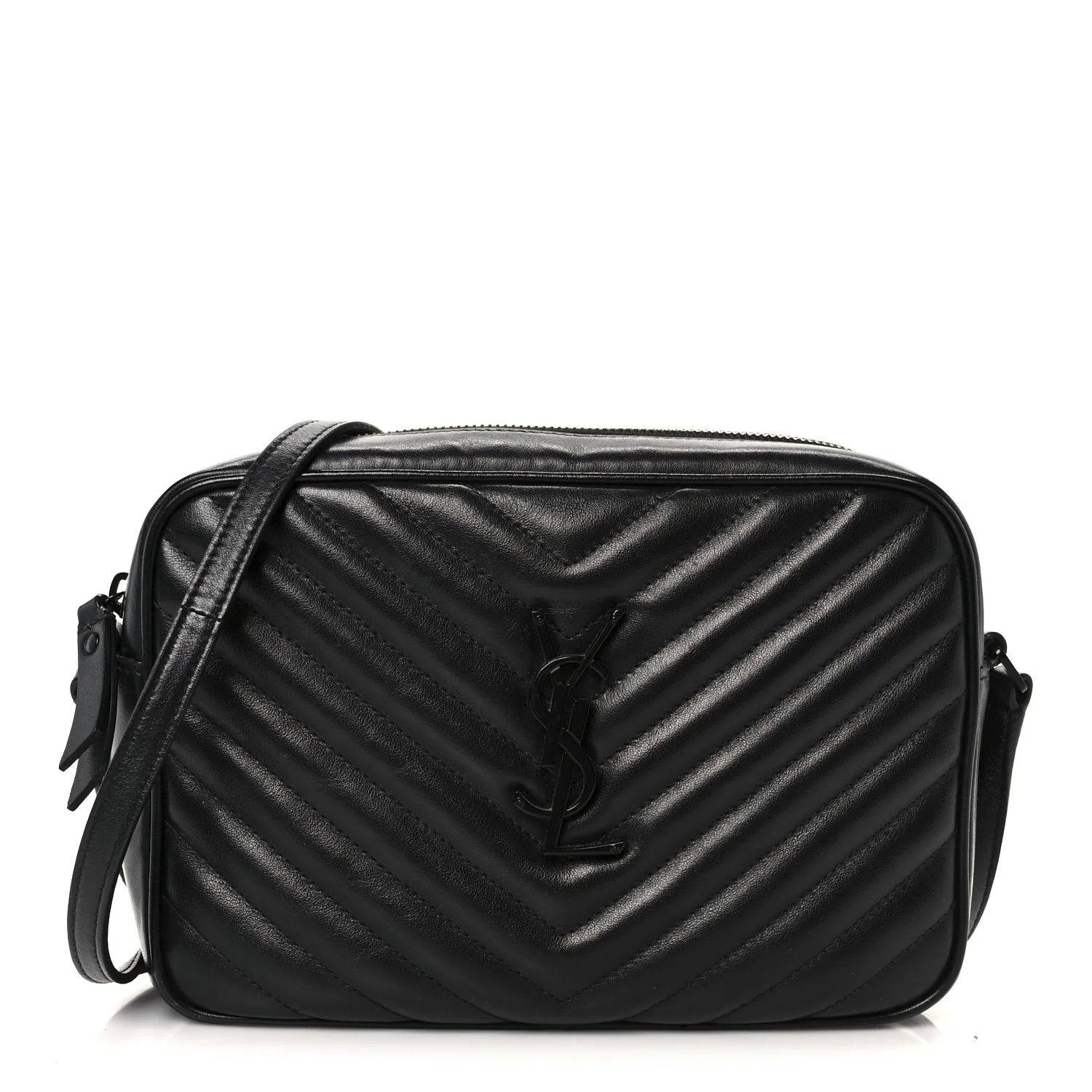 Calfskin Matelasse Monogram Monochrome Lou Camera Bag Black