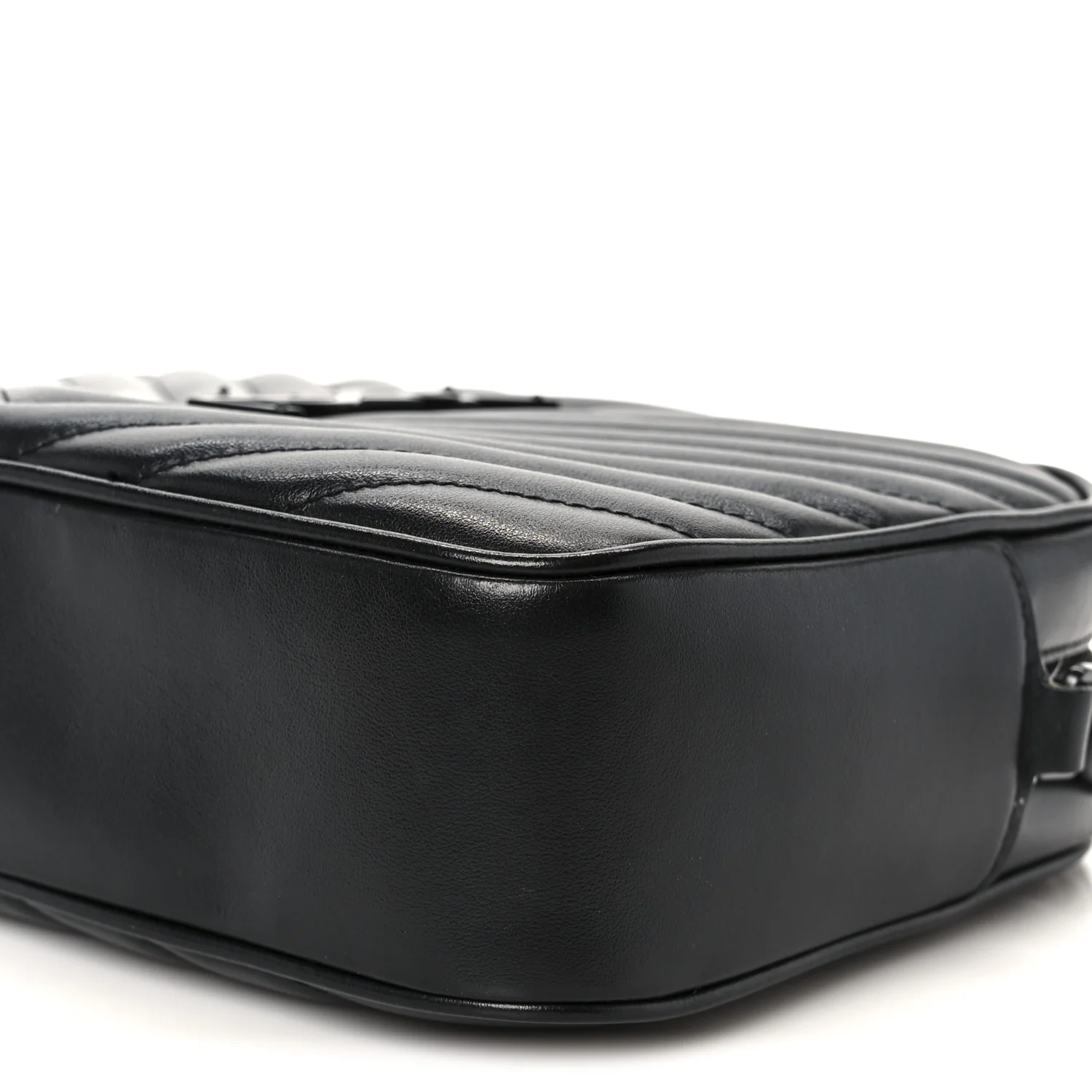 Calfskin Matelasse Monogram Monochrome Lou Camera Bag Black - Image 10