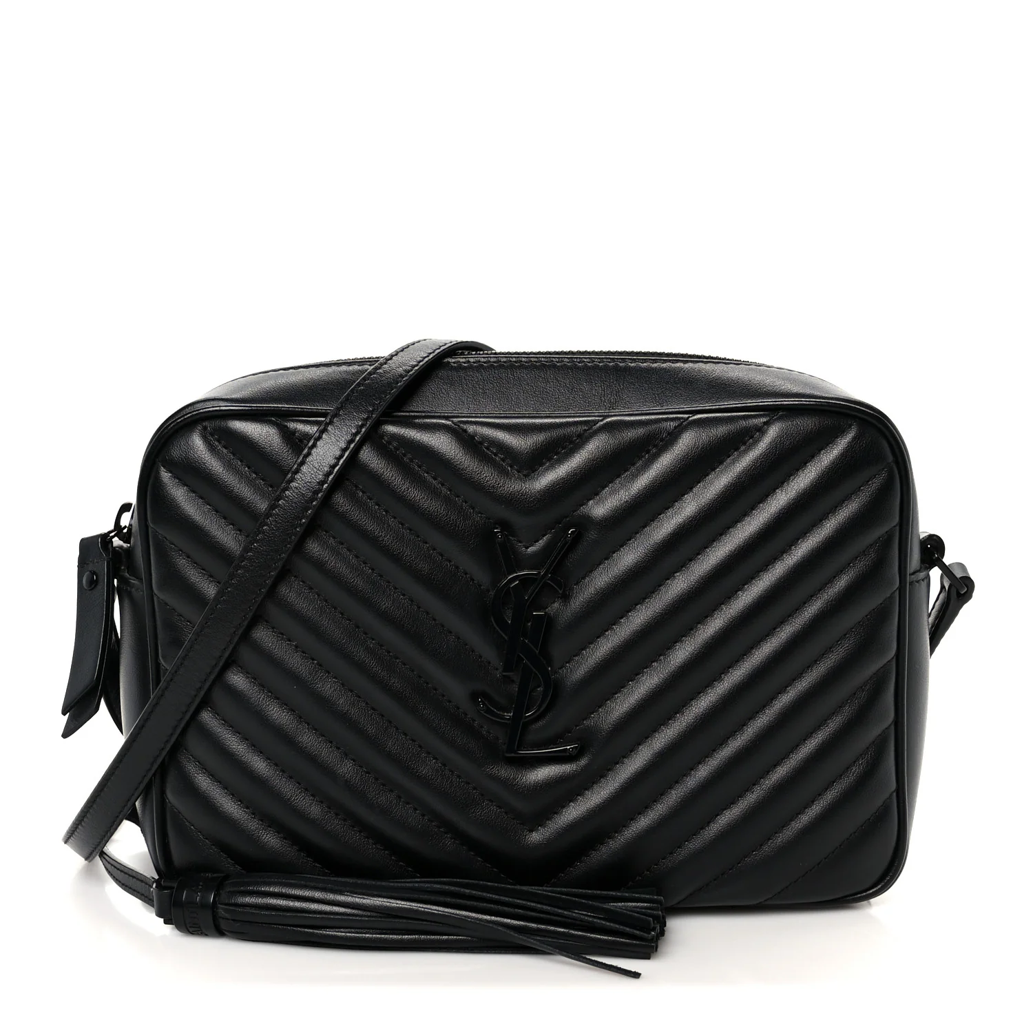 Calfskin Matelasse Monogram Monochrome Lou Camera Bag Black