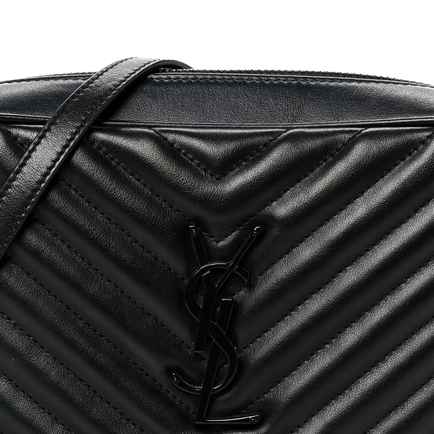 Calfskin Matelasse Monogram Monochrome Lou Camera Bag Black - Image 8