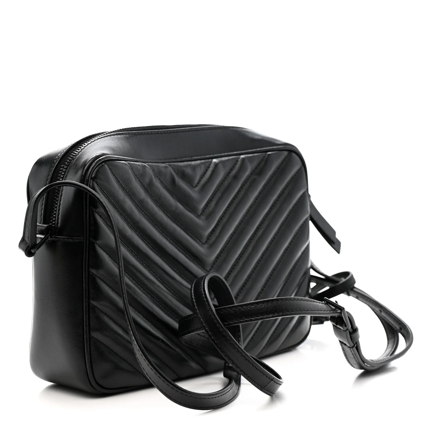 Calfskin Matelasse Monogram Monochrome Lou Camera Bag Black - Image 3