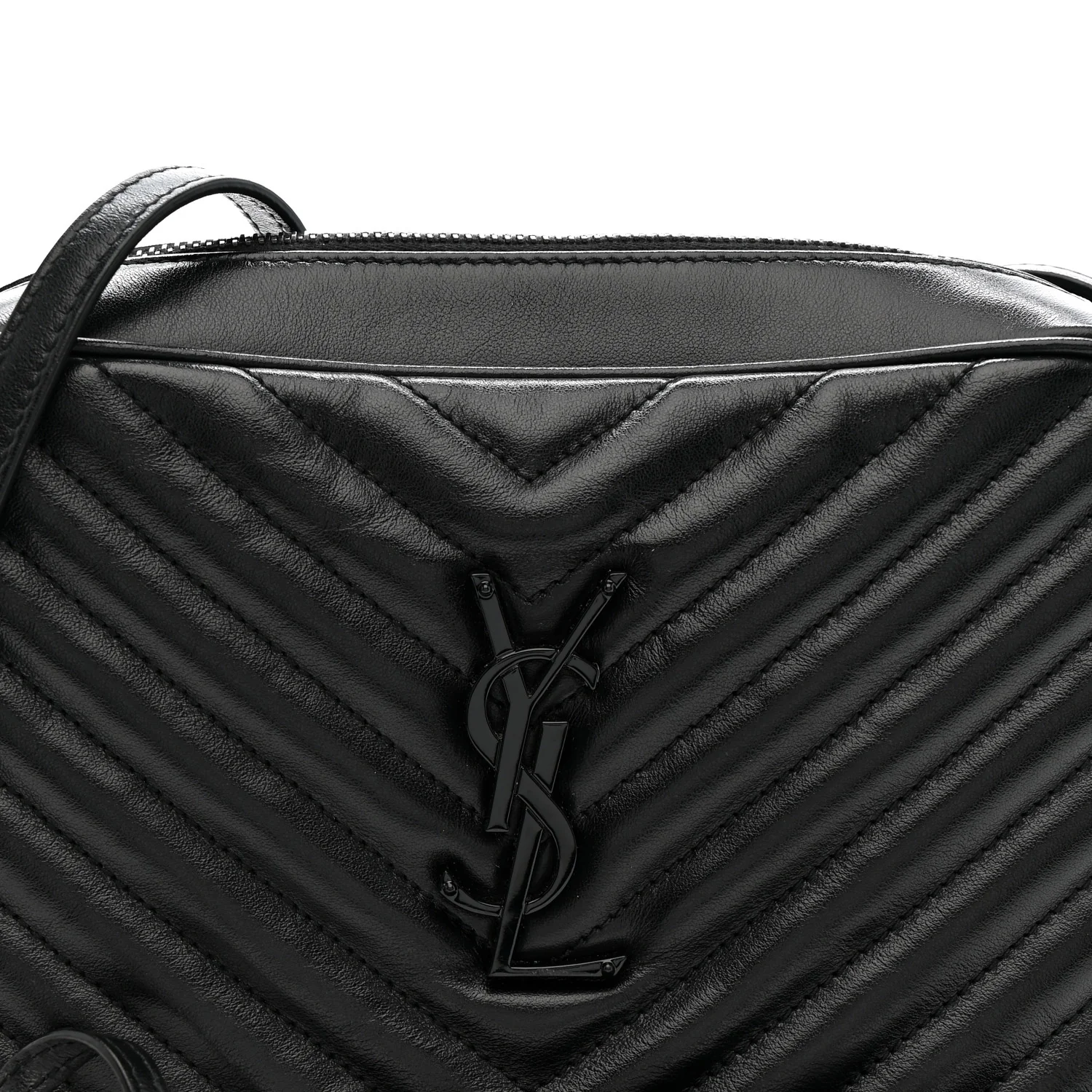 Calfskin Matelasse Monogram Monochrome Lou Camera Bag Black - Image 8