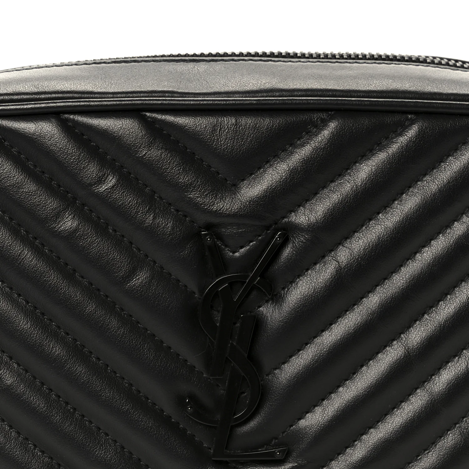 Calfskin Matelasse Monogram Monochrome Lou Camera Bag Black - Image 8