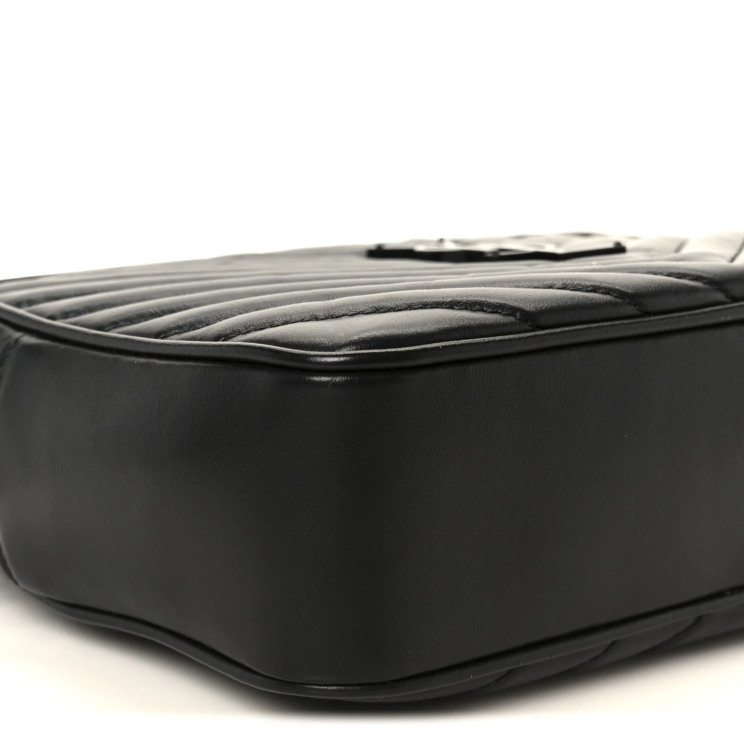 Calfskin Matelasse Monogram Monochrome Lou Camera Bag Black - Image 9