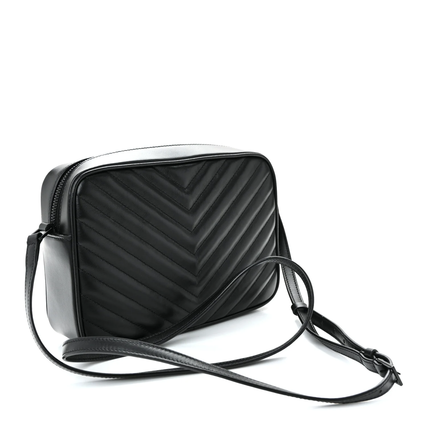 Calfskin Matelasse Monogram Monochrome Lou Camera Bag Black - Image 3