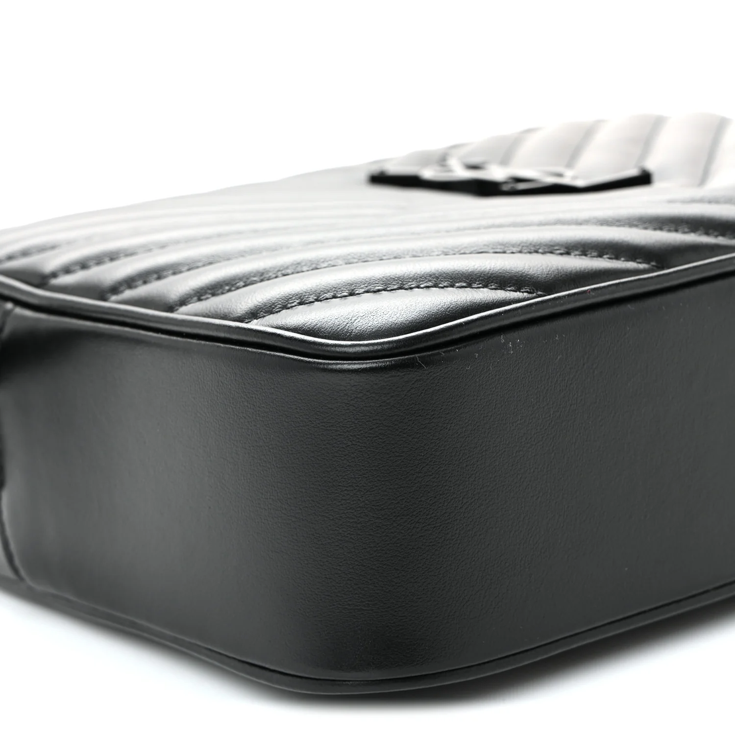 Calfskin Matelasse Monogram Monochrome Lou Camera Bag Black - Image 9
