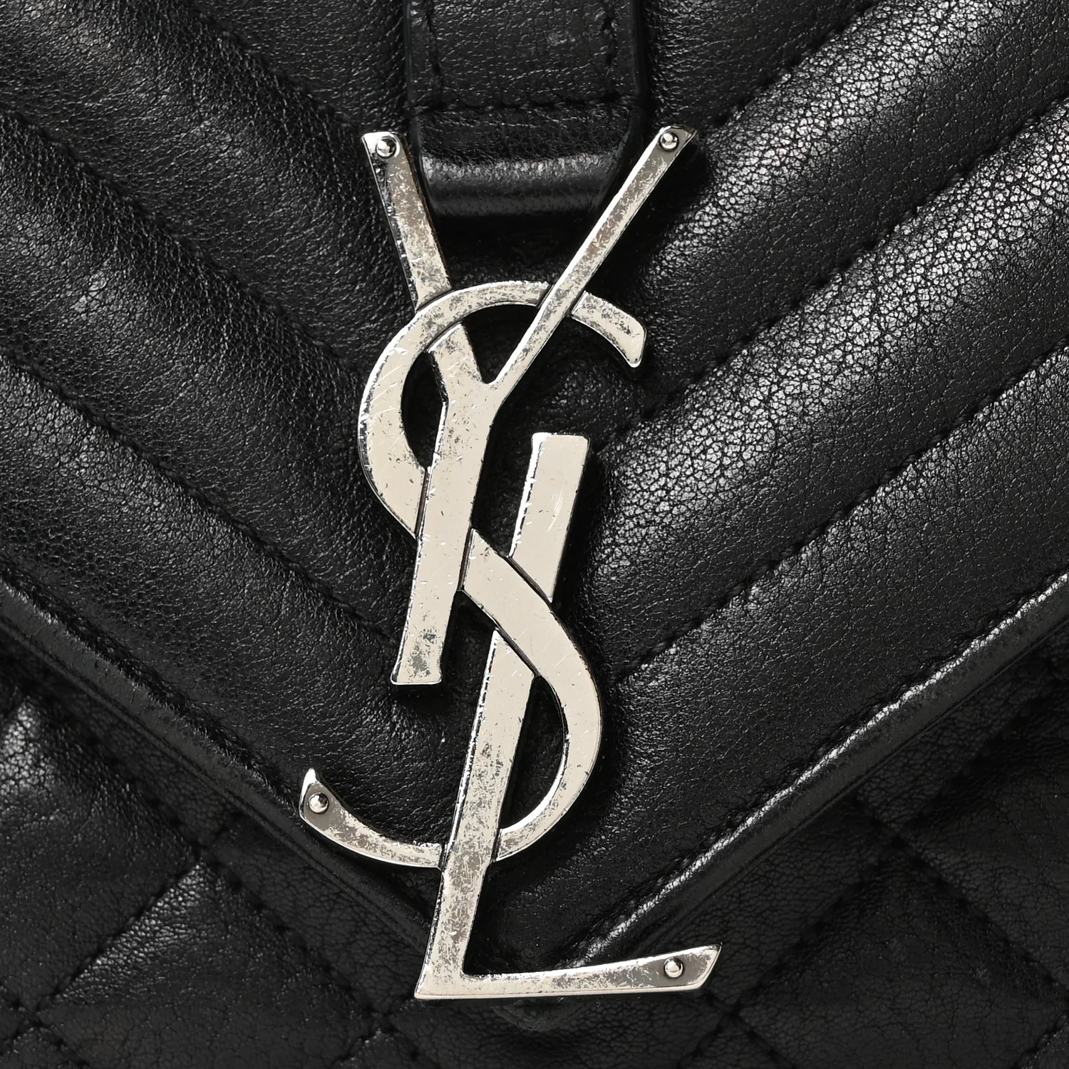 Calfskin Mixed Matelasse Triquilt Large Monogram Satchel Black - Image 8
