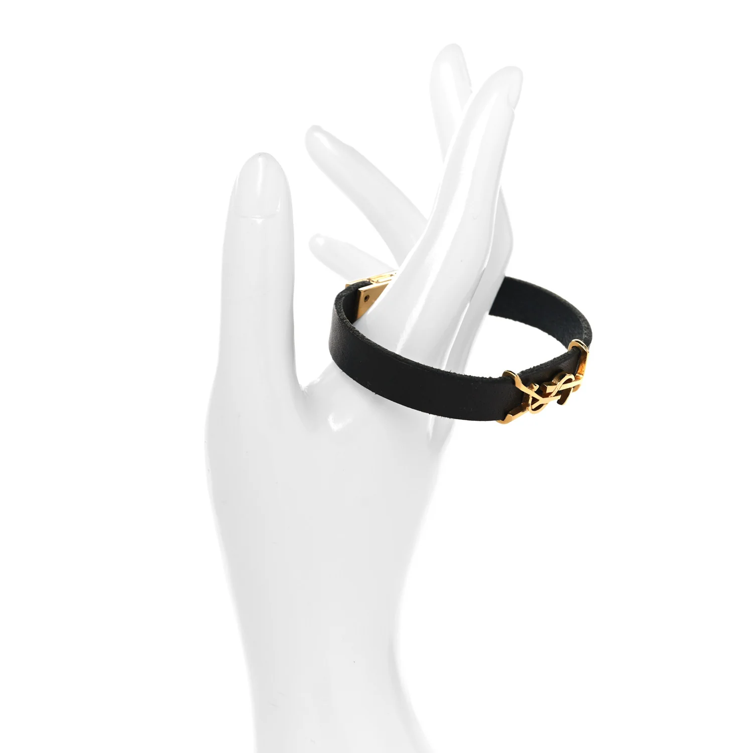 Calfskin Monogram Bracelet M Black - Image 3