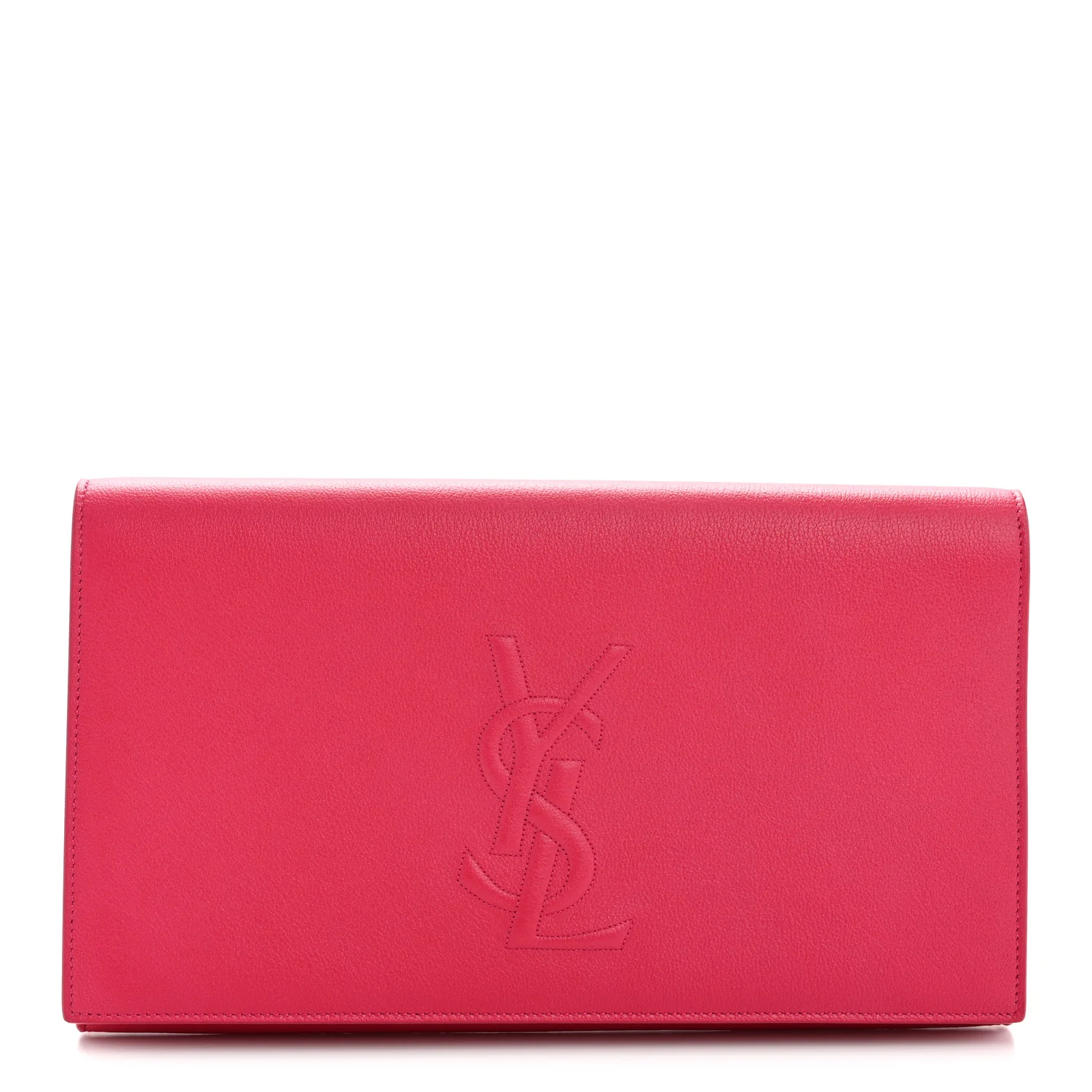 Calfskin Monogram Large Belle De Jour Clutch Lipstick Fuchsia