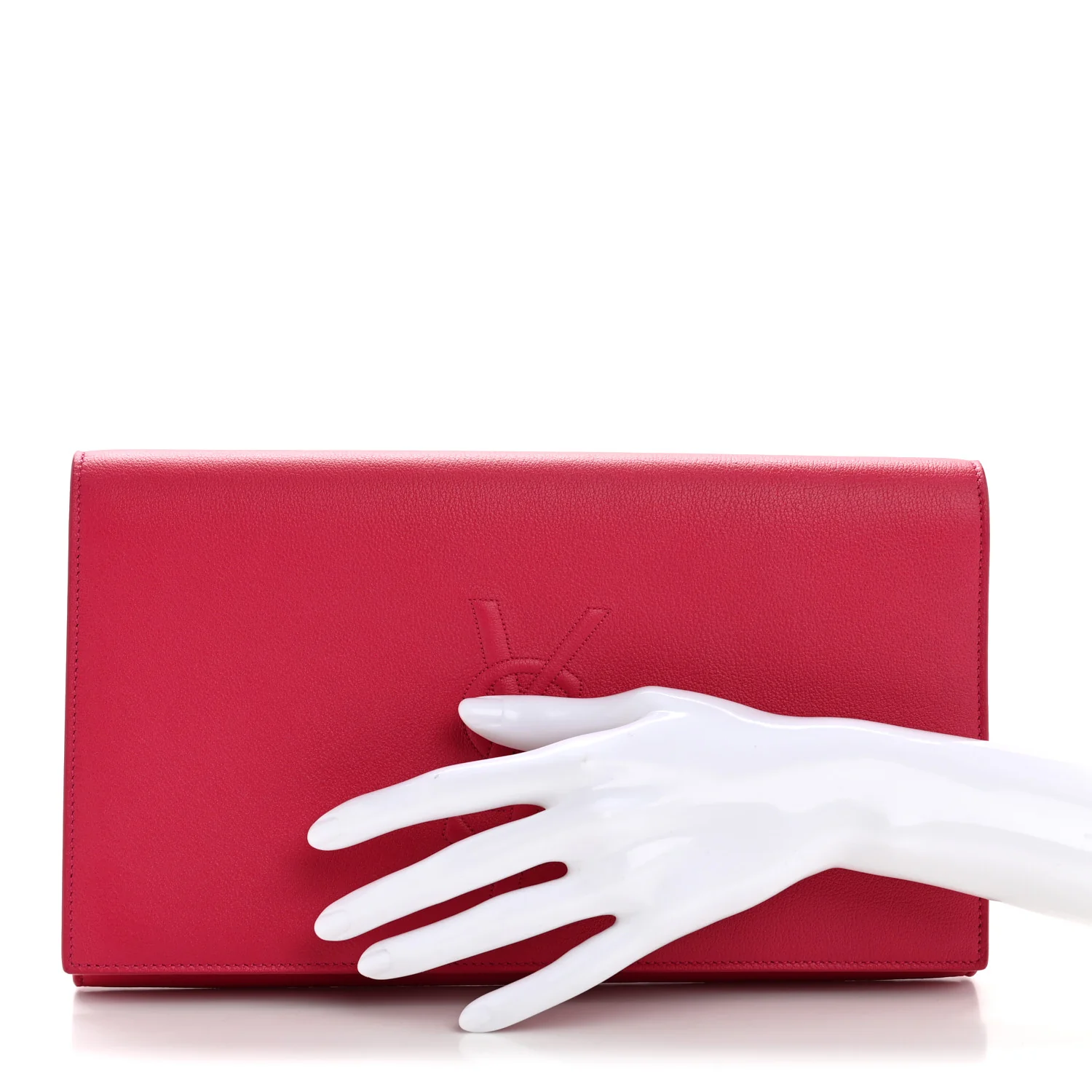 Calfskin Monogram Large Belle De Jour Clutch Lipstick Fuchsia - Image 2