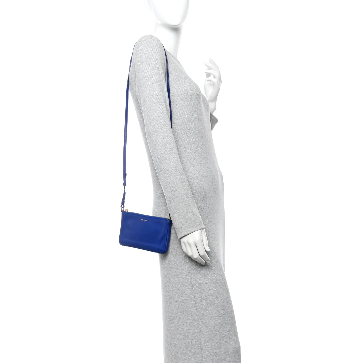 Calfskin Monogram Phone Pouch Crossbody Bag Blue Majorelle - Image 2