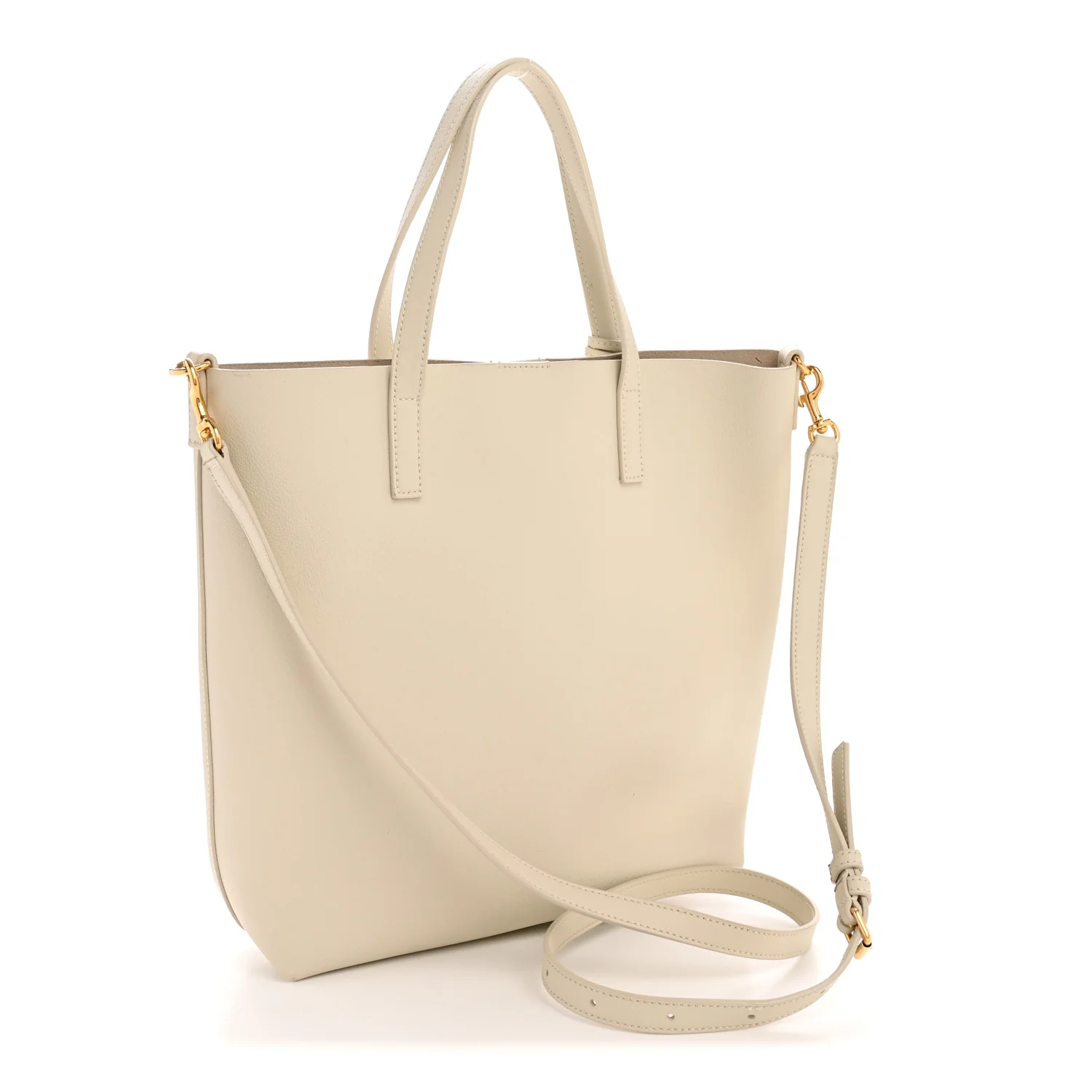 Calfskin North South Shopping Tote Crema Soft - Image 3
