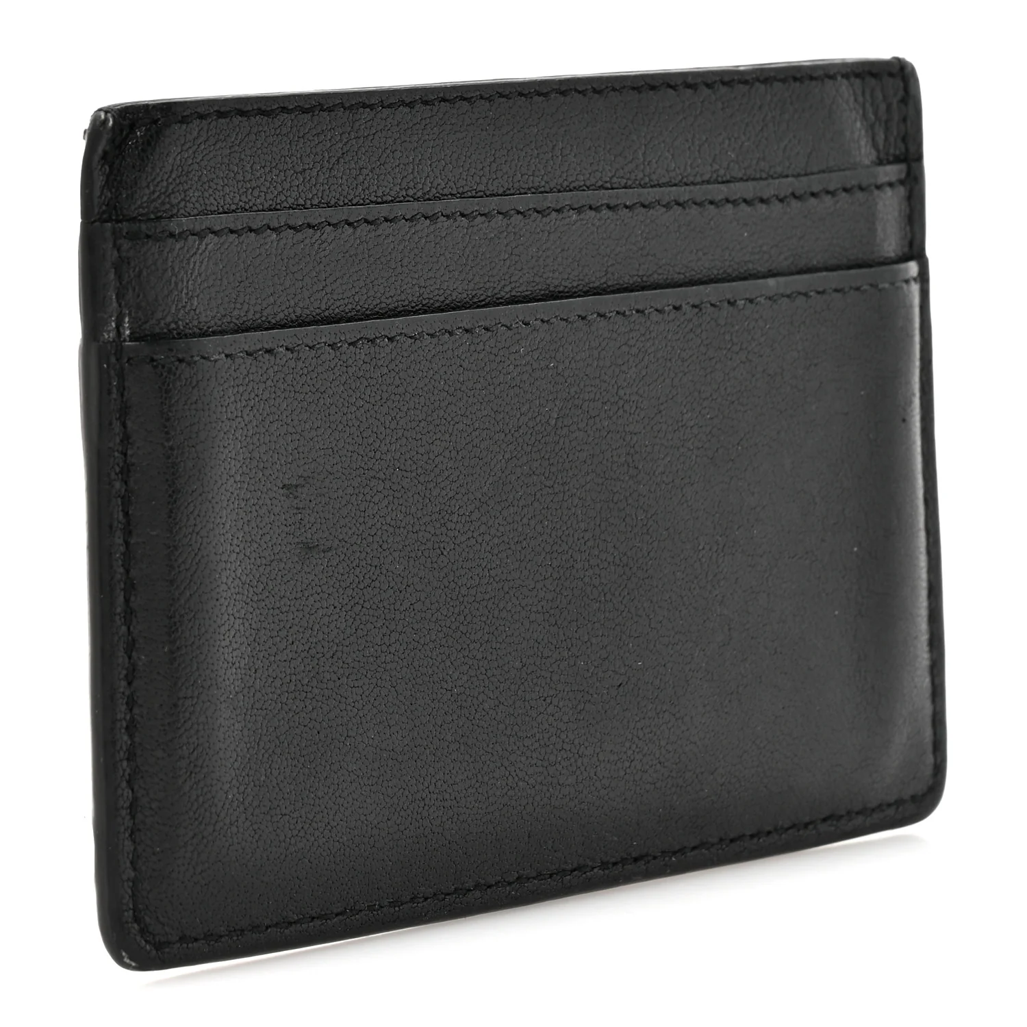 Calfskin Paisley Studded Monogram Credit Card Case Black - Image 3