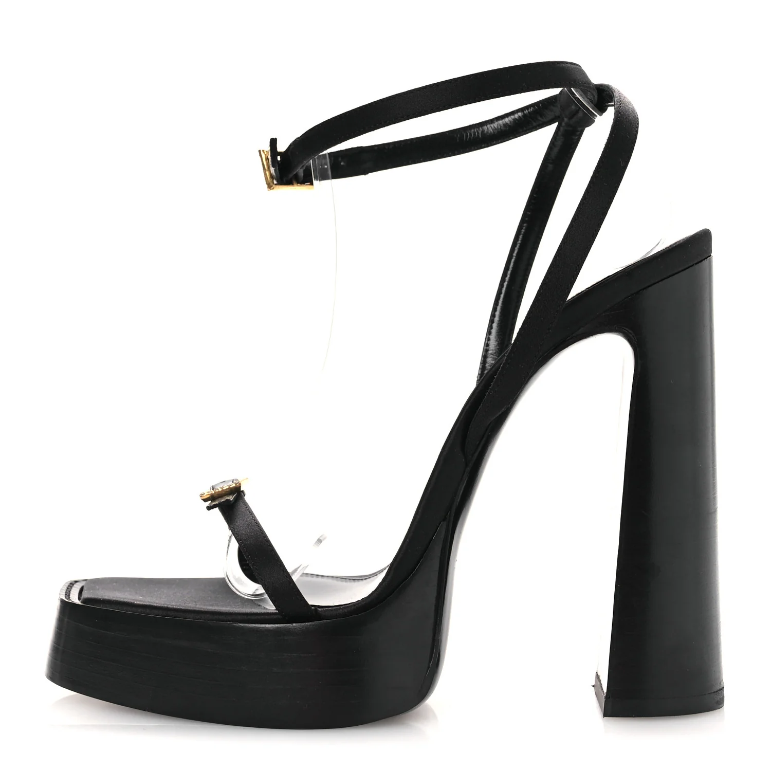 Calfskin Platz 105 Platform Sandals 38 Black