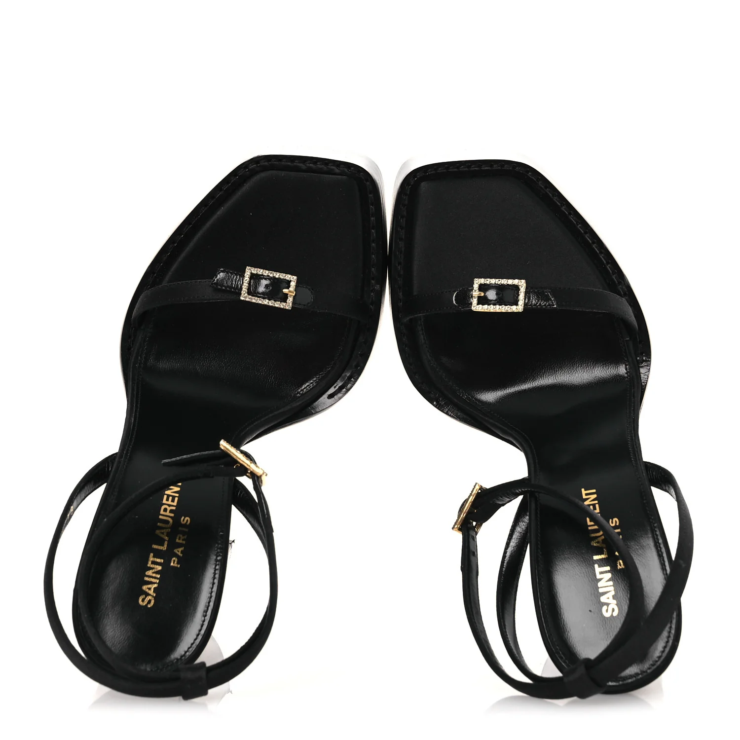 Calfskin Platz 105 Platform Sandals 38 Black - Image 2