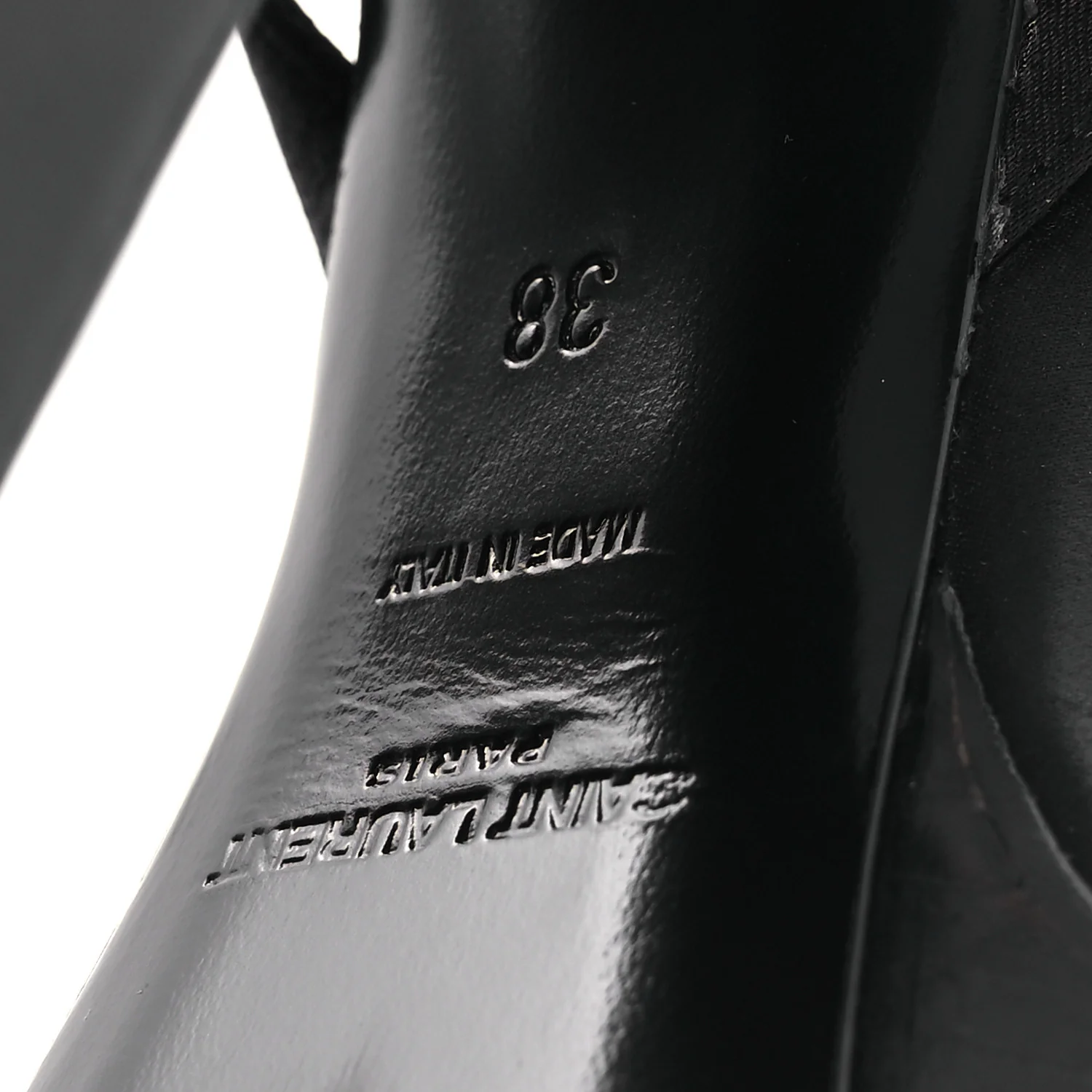 Calfskin Platz 105 Platform Sandals 38 Black - Image 8