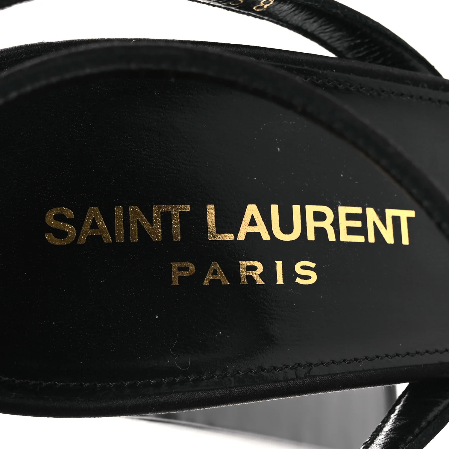 Calfskin Platz 105 Platform Sandals 38 Black - Image 9