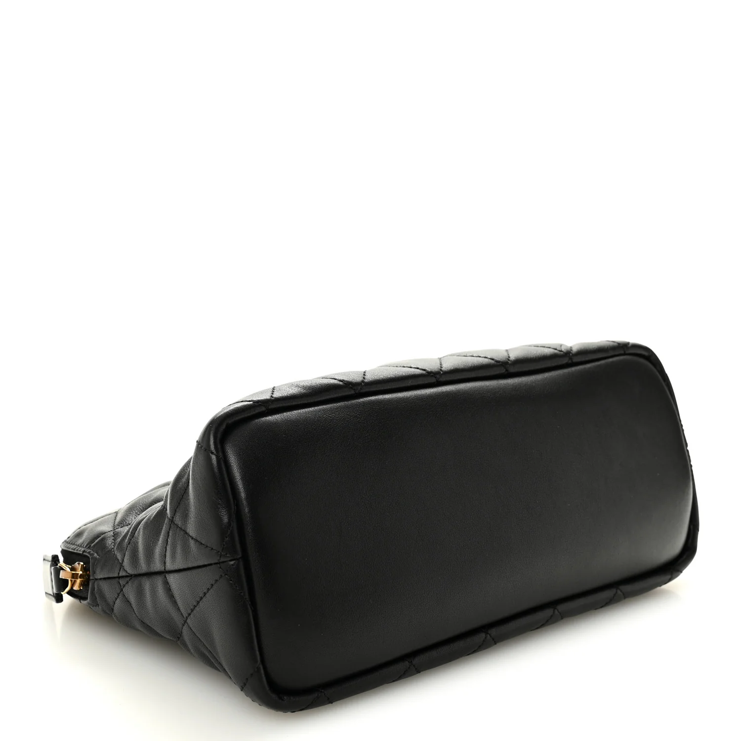 Calfskin Quilted Embroidered Cassandre Large Cosmetic Pouch Black - Image 4