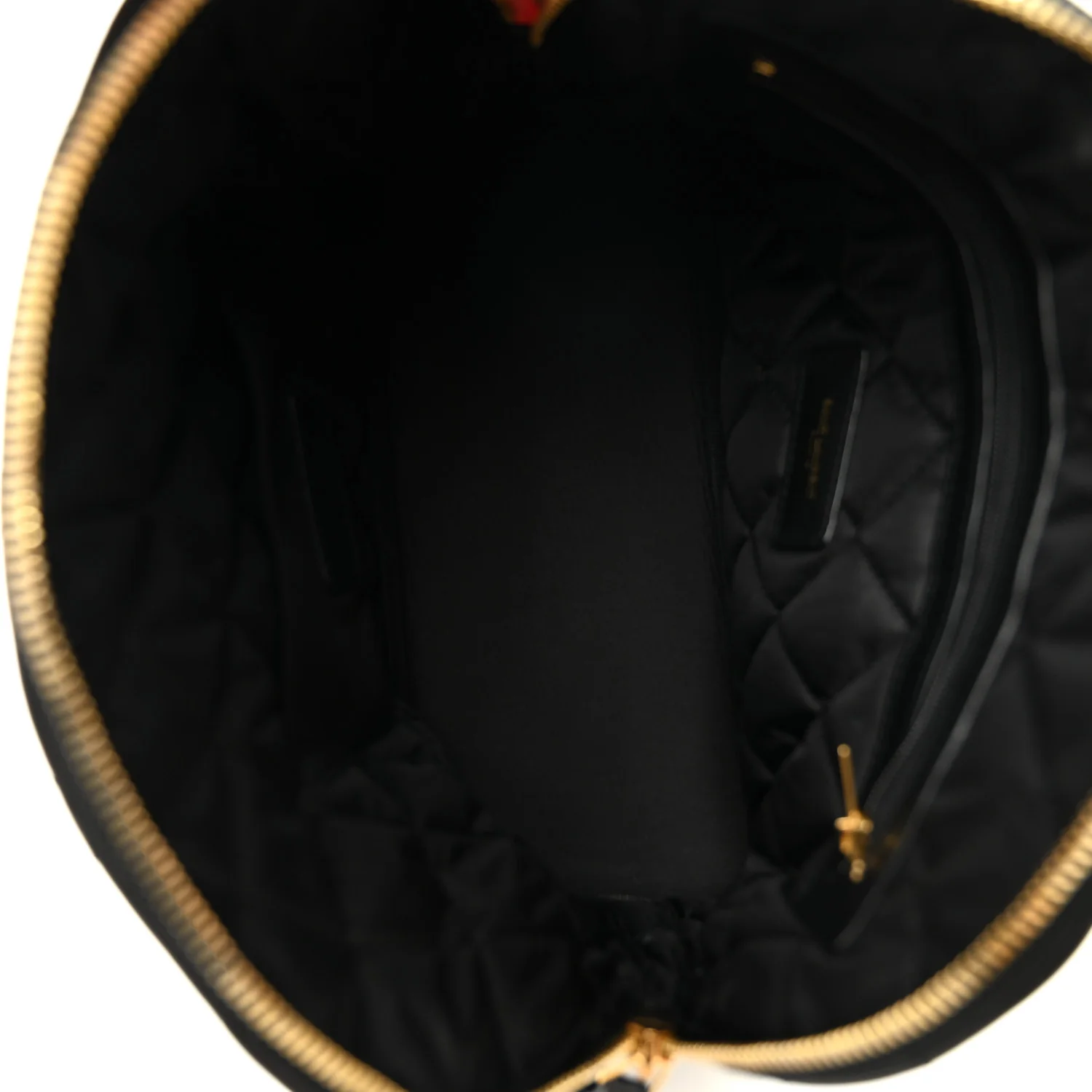 Calfskin Quilted Embroidered Cassandre Large Cosmetic Pouch Black - Image 5