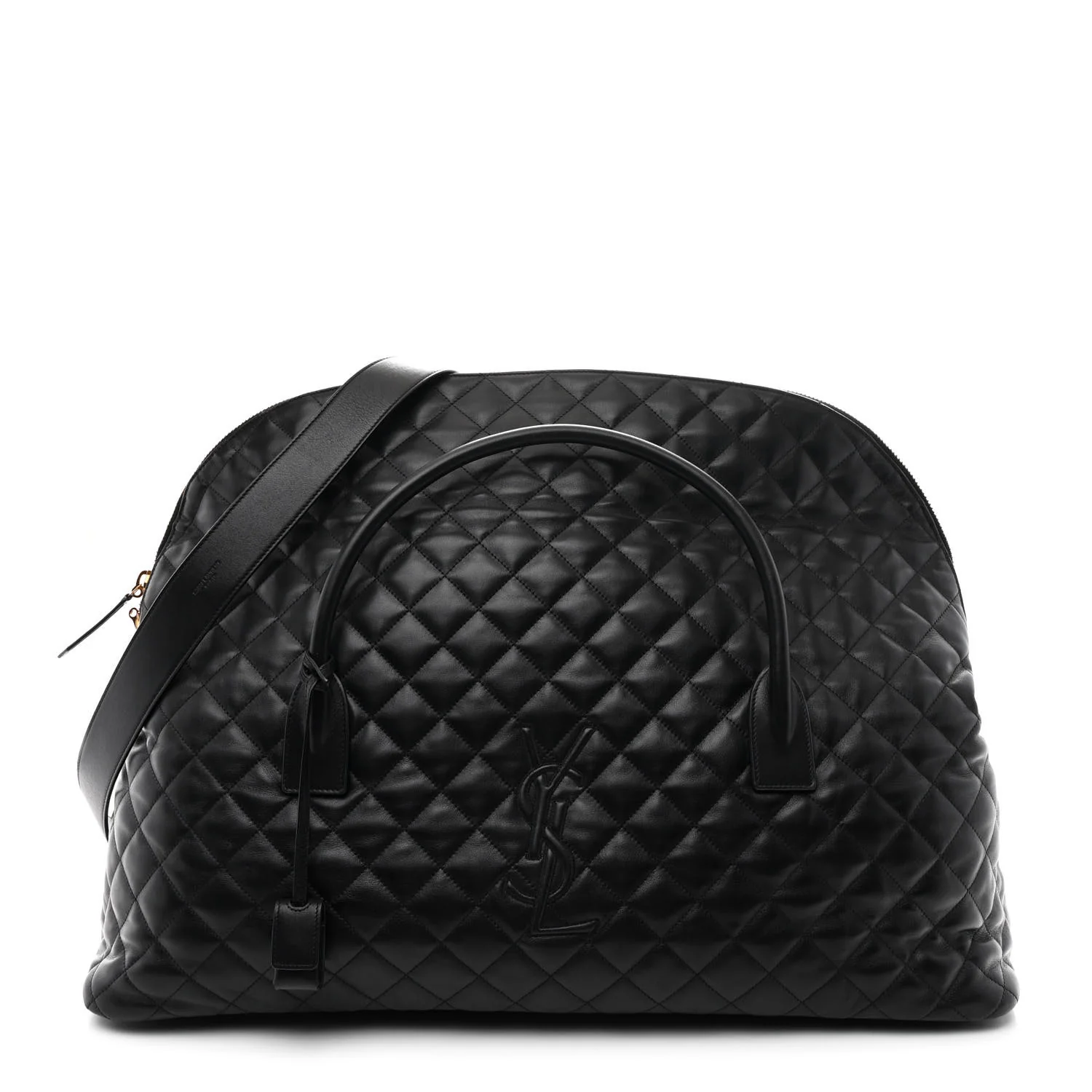 Calfskin Quilted ES Giant Travel Bag Black