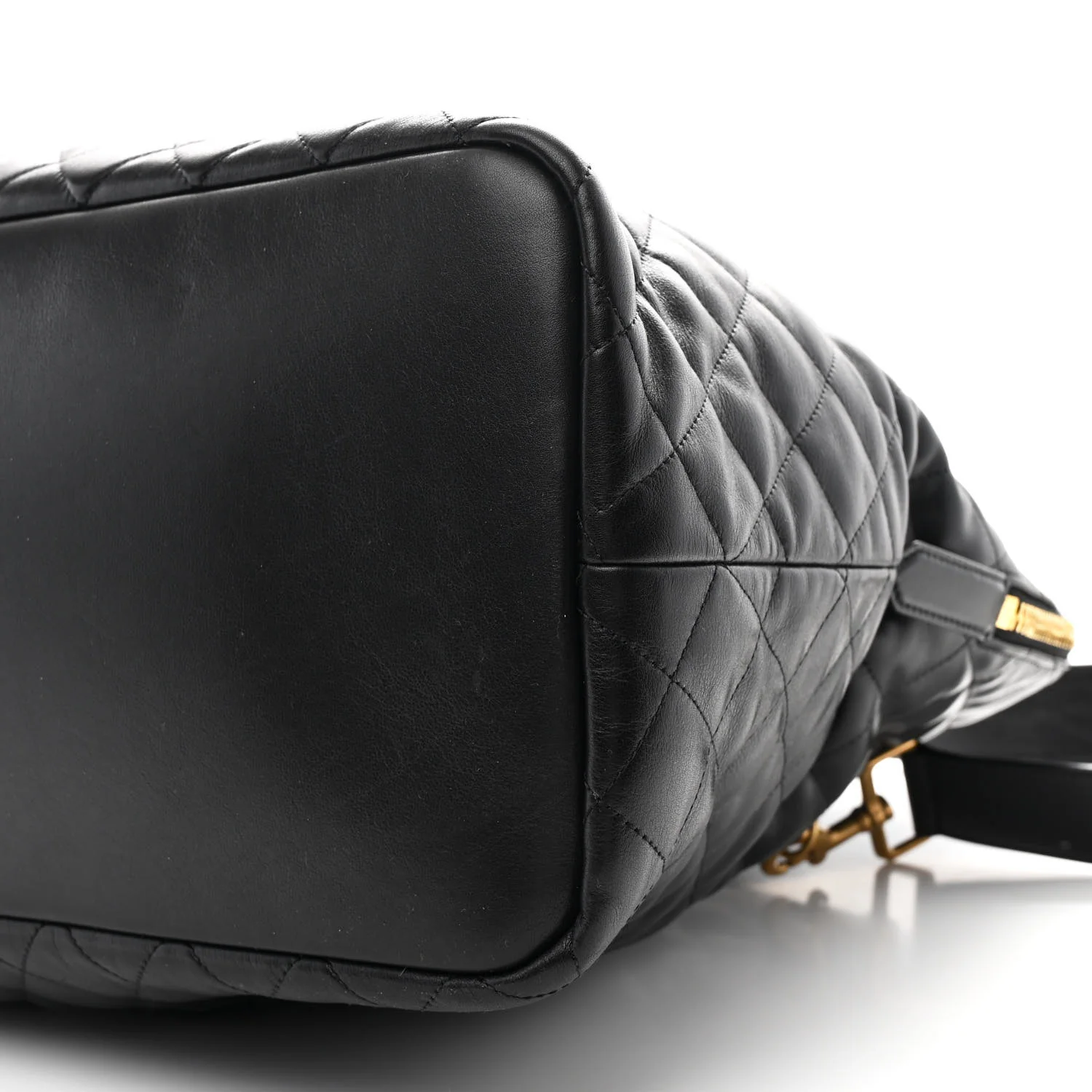Calfskin Quilted ES Giant Travel Bag Black - Image 10